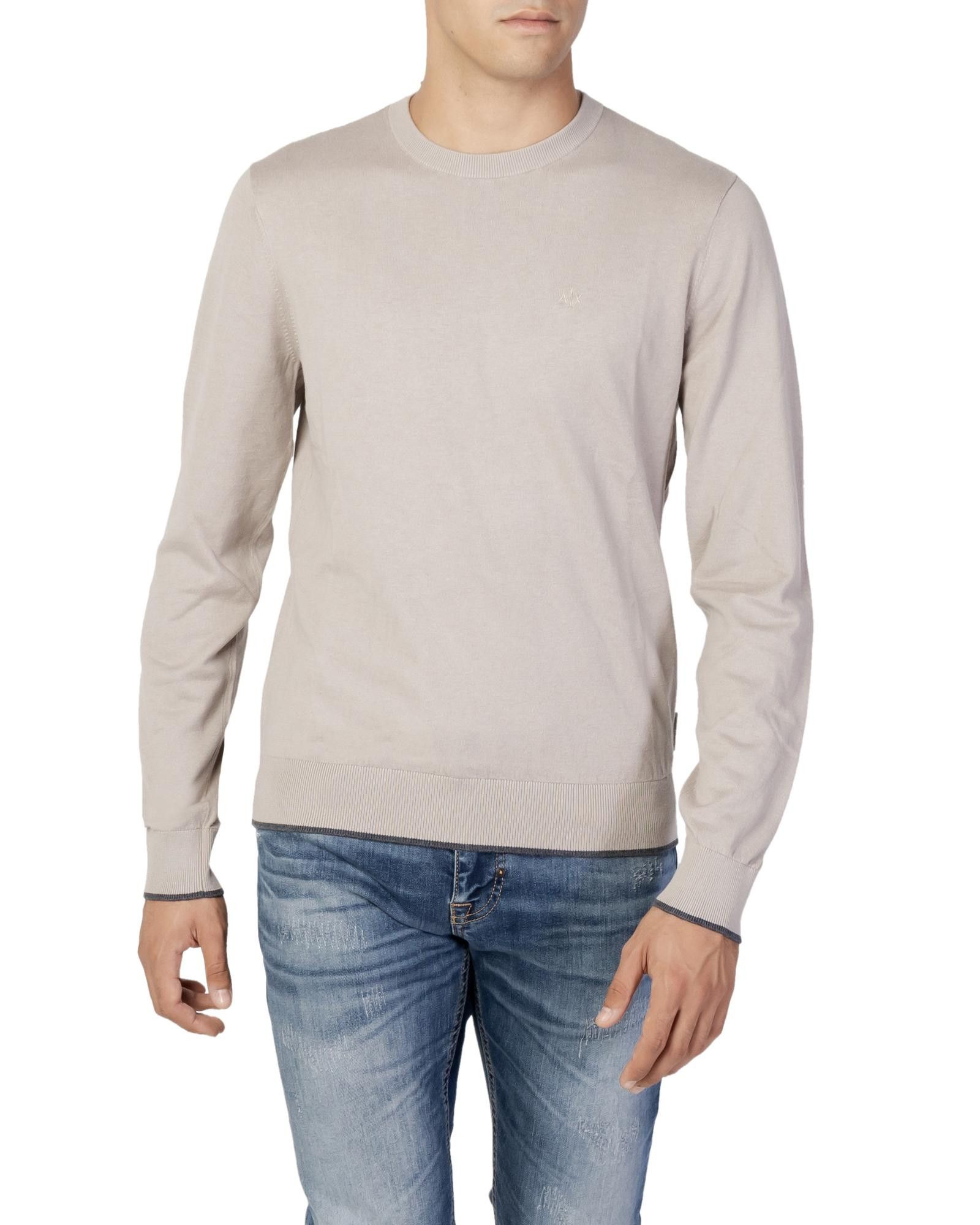 image of Armani Exchange Knitwear With Long Sleeves And Round Neck in Beige, Men's (Size 2XL)