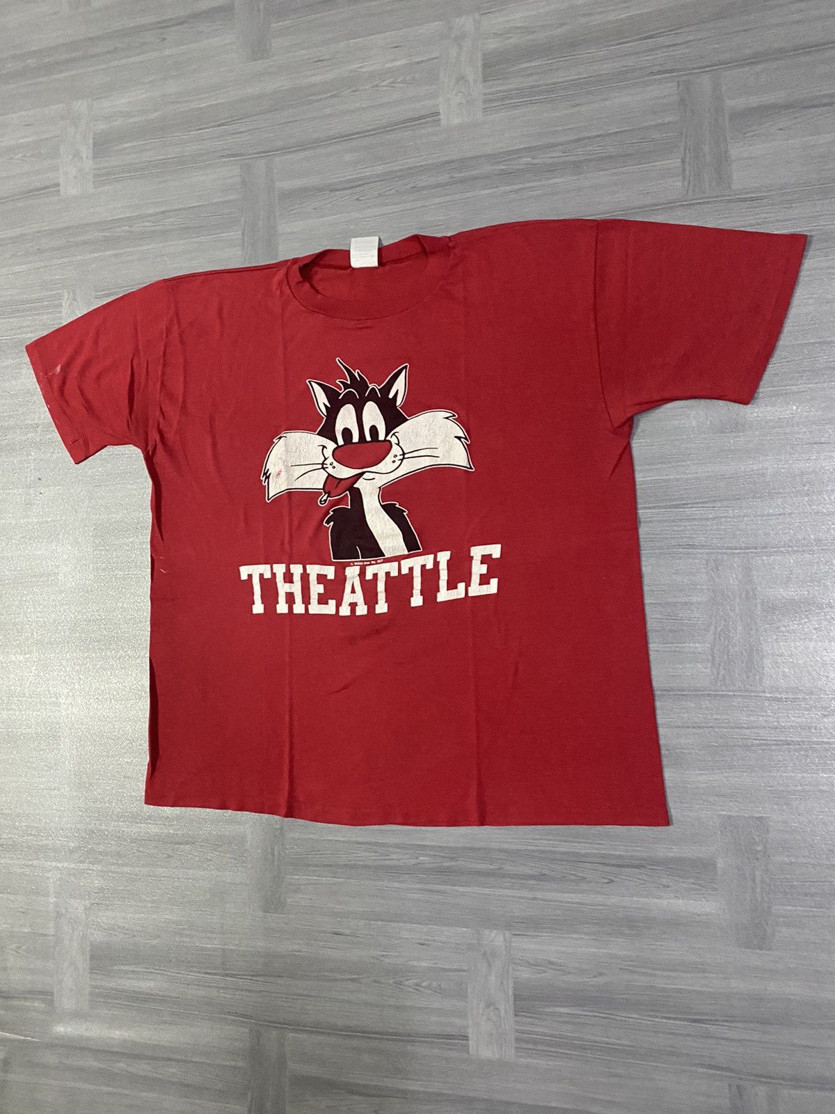 Warner Bros Vintage 1977 Looney Tunes Sylvester The Cat Theattle Size US L / EU 52-54 / 3 - 2 Thumbnail