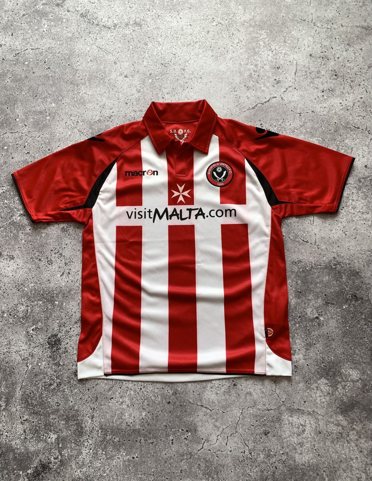 Macron 🔥MACRON SHEFFIELD UNITED 2009/2010 HOME SOCKER JERSEY KIR TE Size US XS / EU 42 / 0 - 2 Thumbnail