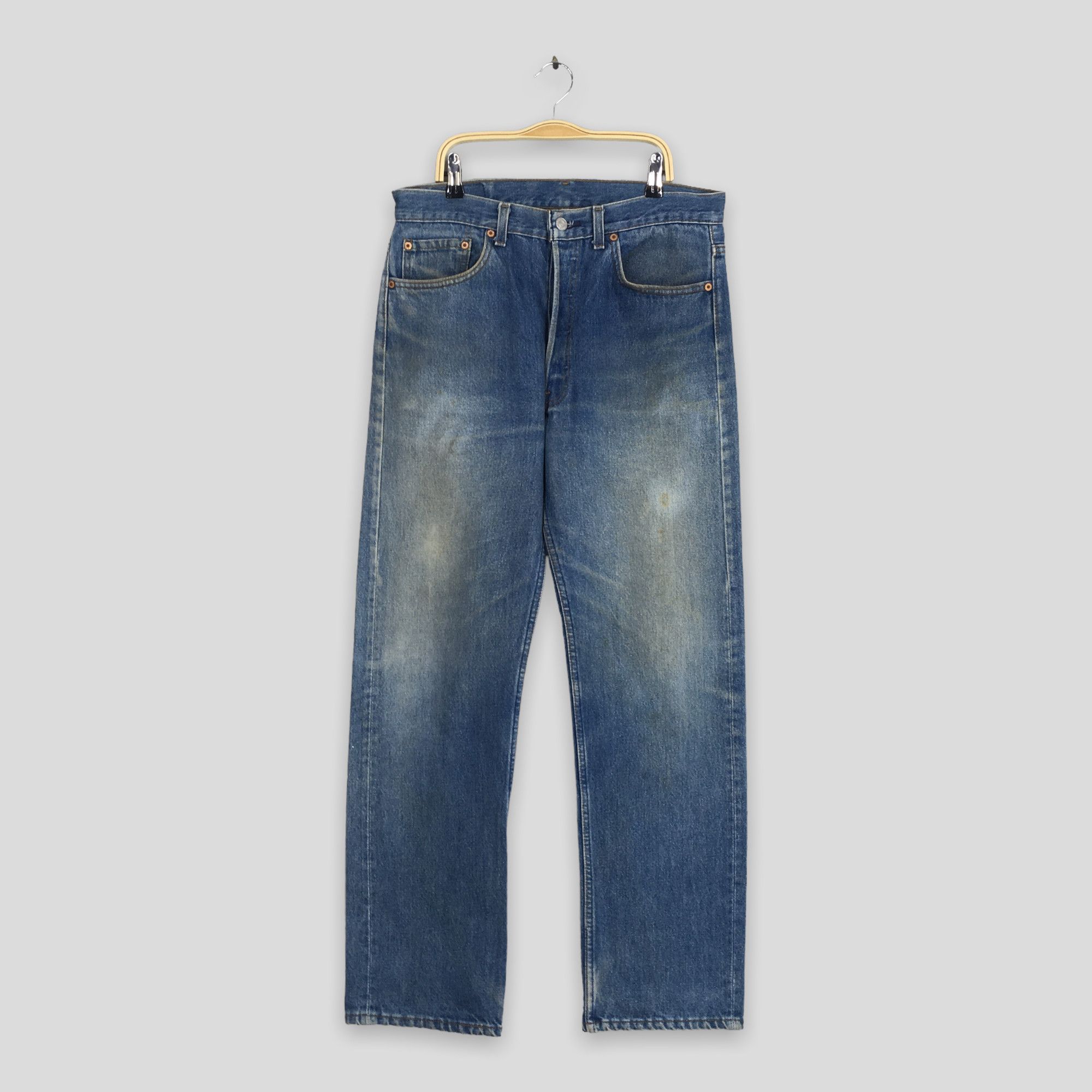 Levi's Size 30x30 Vintage 90s Levi's 501 Faded Blue Jeans S2021 Size US 30 / EU 46 - 1 Thumbnail