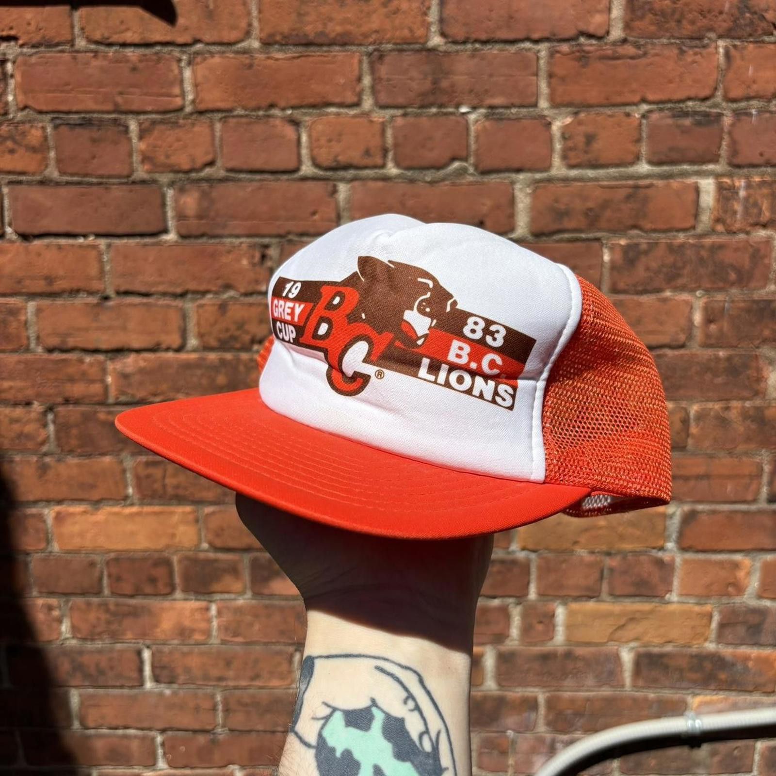 Other Vintage BC lions grey cup 1983 snap back trucker hat OS Size ONE SIZE - 2 Thumbnail