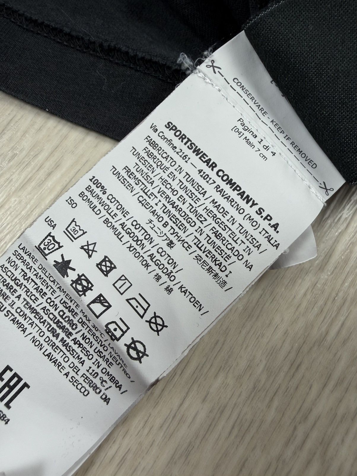 Stone Island Stone Island Geometric Logo Print Black Distressed T-Shirt Size US M / EU 48-50 / 2 - 12 Thumbnail