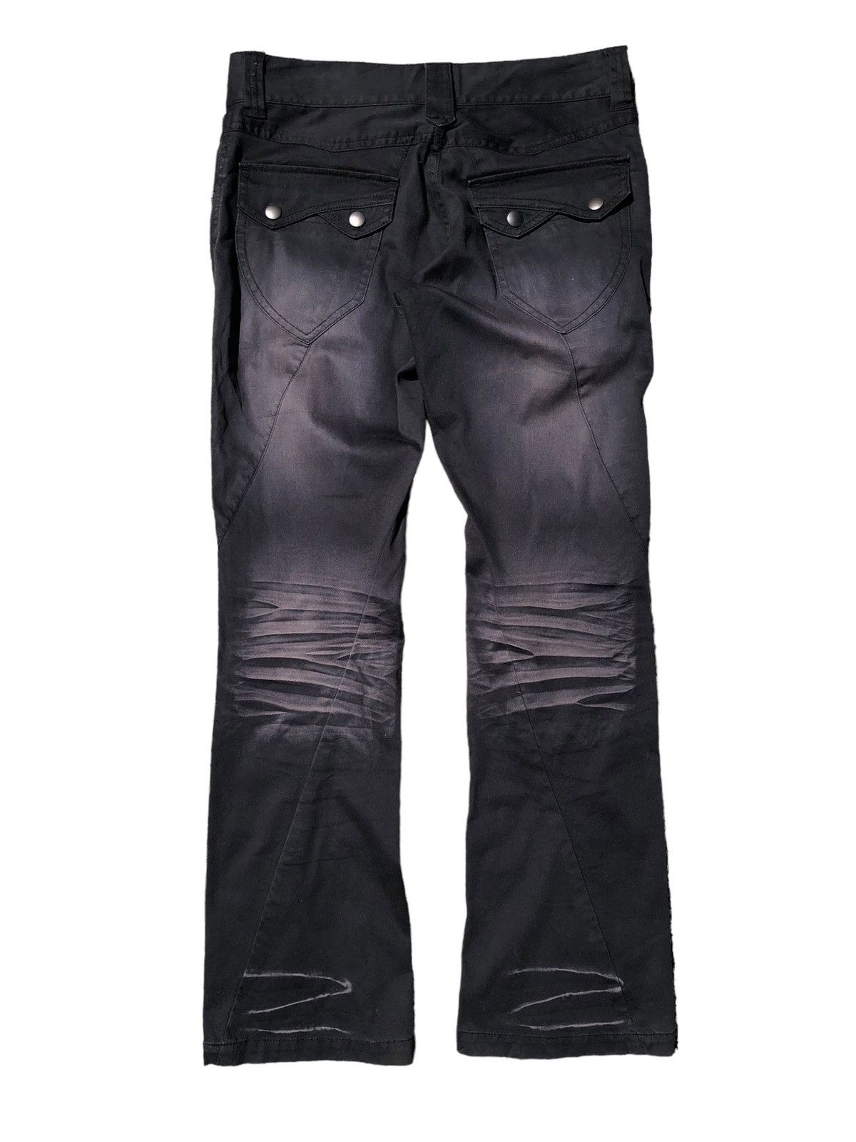 Japanese Brand Michel Klein acid wash spiral cut flare pants Size US 33 - 2 Thumbnail