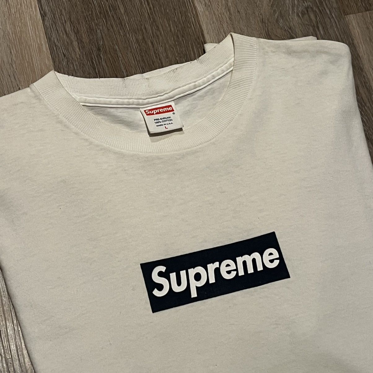 Supreme Supreme Navy Box logo Tee navy on white Bogo t shirt Size US L / EU 52-54 / 3 - 15 Thumbnail