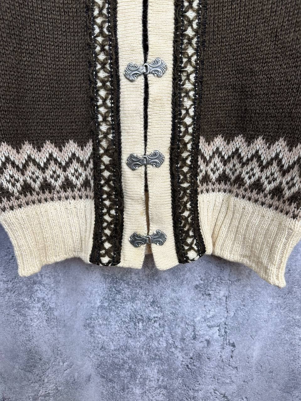 Vintage Nordstrikk Norway Wool Cardigan Pewter Clasp Nordic Isle Size M / US 6-8 / IT 42-44 - 7 Thumbnail