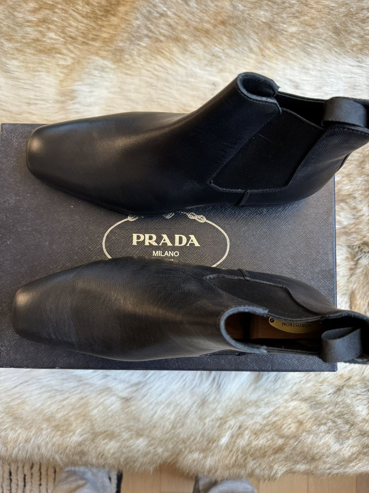 Saffiano leather Chelsea boot