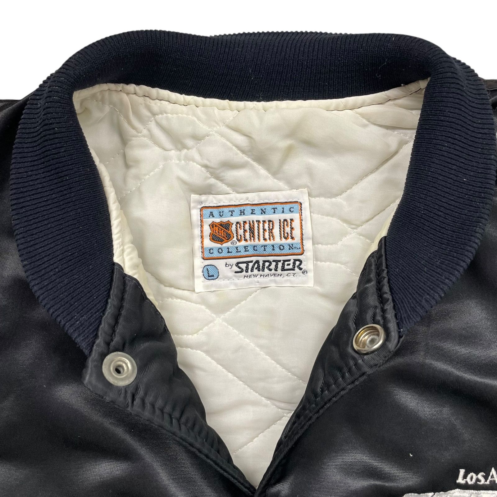 NHL VTG 90s LOS ANGELES KINGS STARTER SATIN BOMBER JACKET L Size US L / EU 52-54 / 3 - 6 Thumbnail