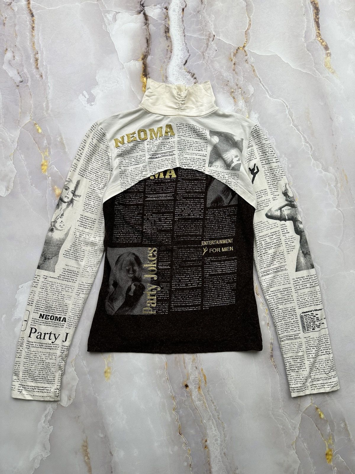 Japanese Brand Vintage Long Sleeve Newspaper Print Size S / US 4 / IT 40 - 1 Thumbnail