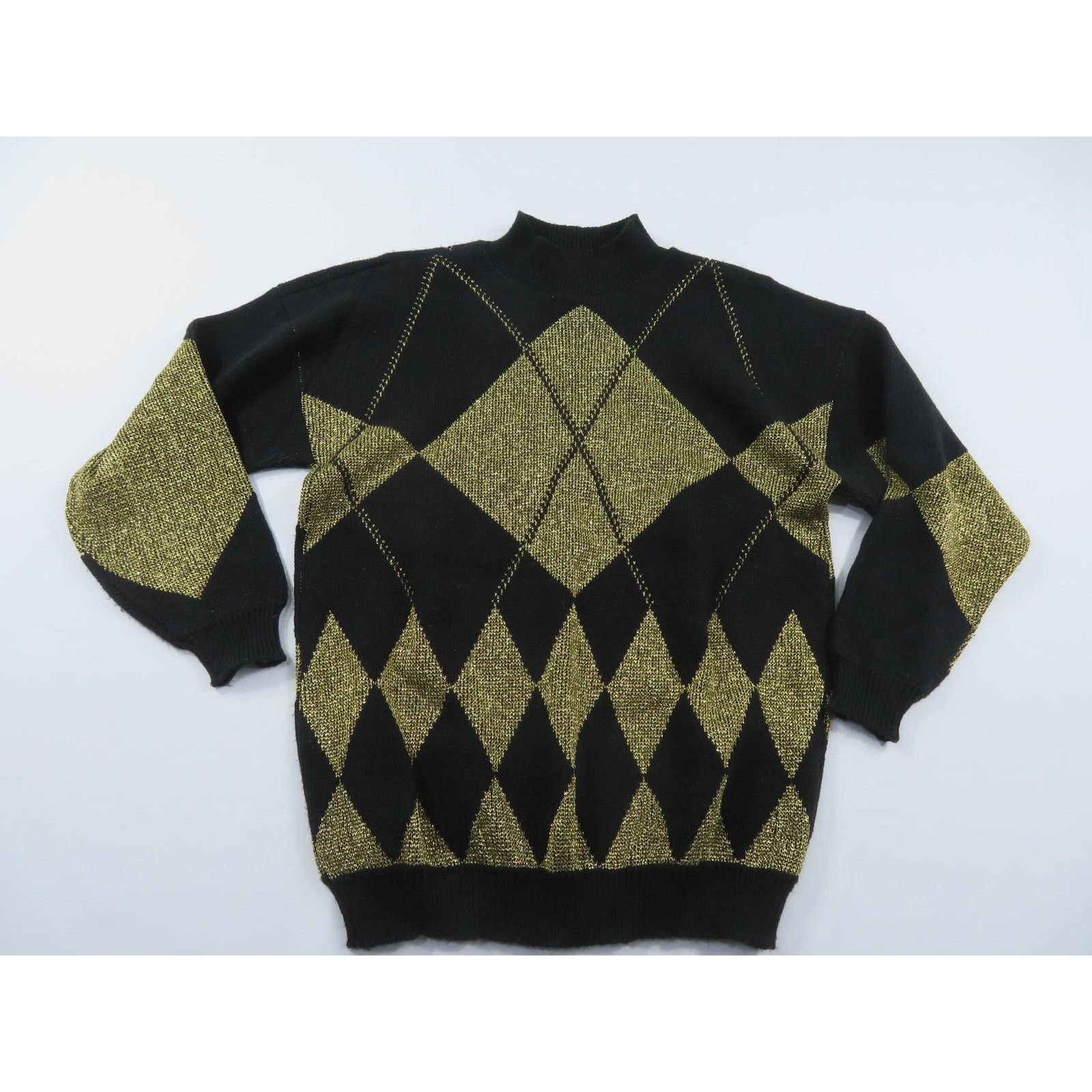 Other JJ Browne Black & Gold Glitter Sweater, Geometric Sz M 90s Size M / US 6-8 / IT 42-44 - 1 Thumbnail
