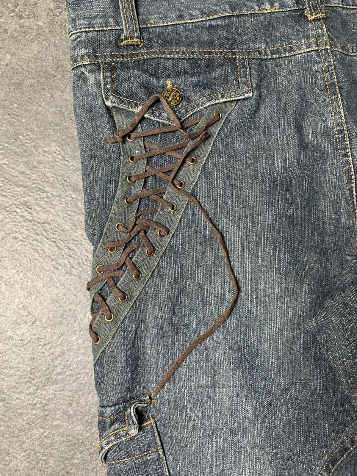 Japanese Brand 2000s In The Attic Homme Japan Lace Up Flared Jeans Size US 32 / EU 48 - 3 Thumbnail
