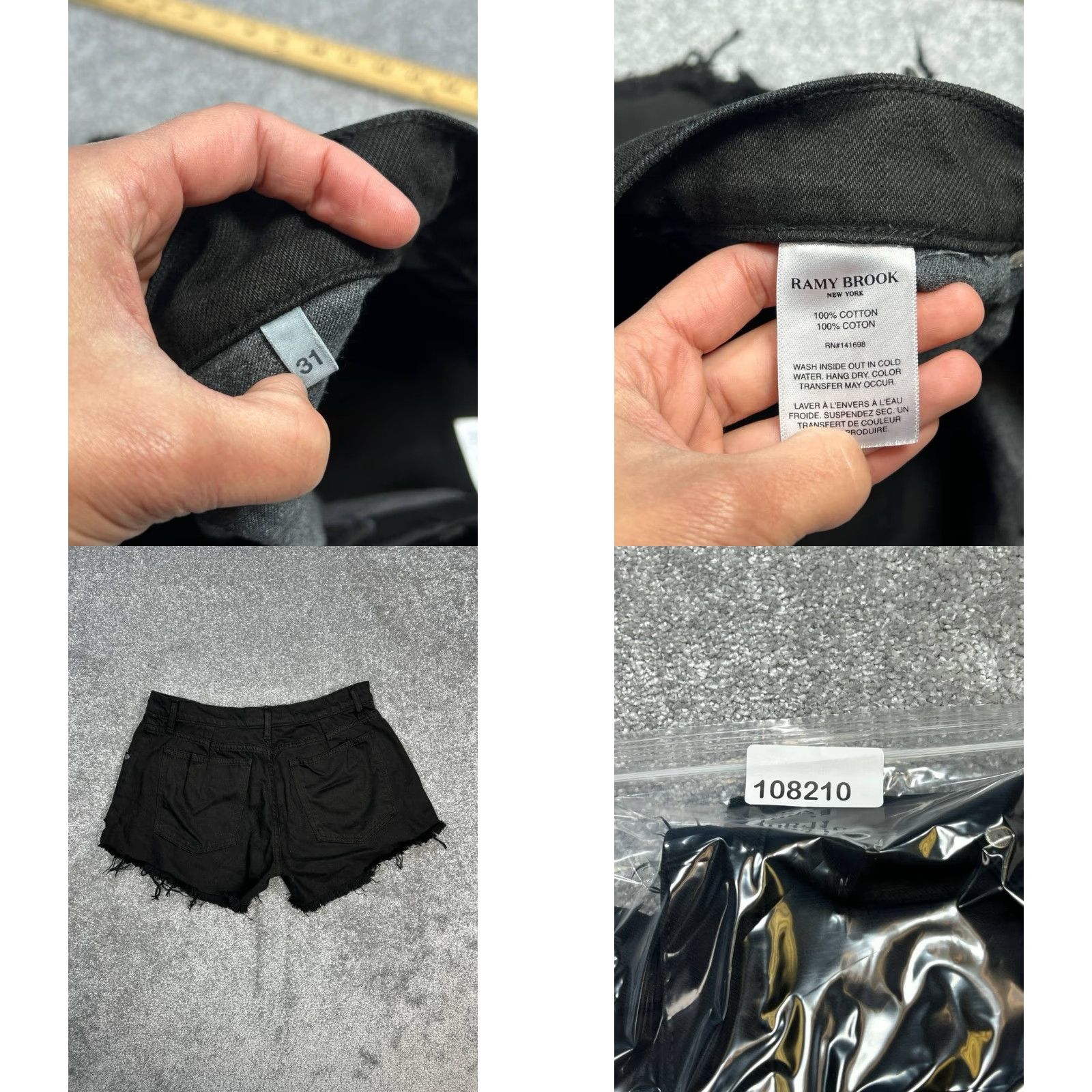 Ramy Brook Ramy Brook Christa Boyfriend Shorts Womens 31 Black Denim Mid Rise Fringe Hem Denim Shorts Black Womens 31 Jeans Ramy Brook Size 24" / US 00 / IT 34 - 8 Thumbnail
