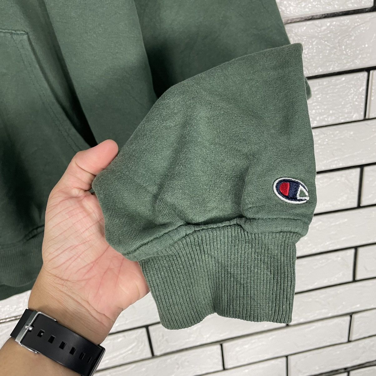 Champion Champion Pullover Green Hoodie Size US XL / EU 56 / 4 - 10 Thumbnail