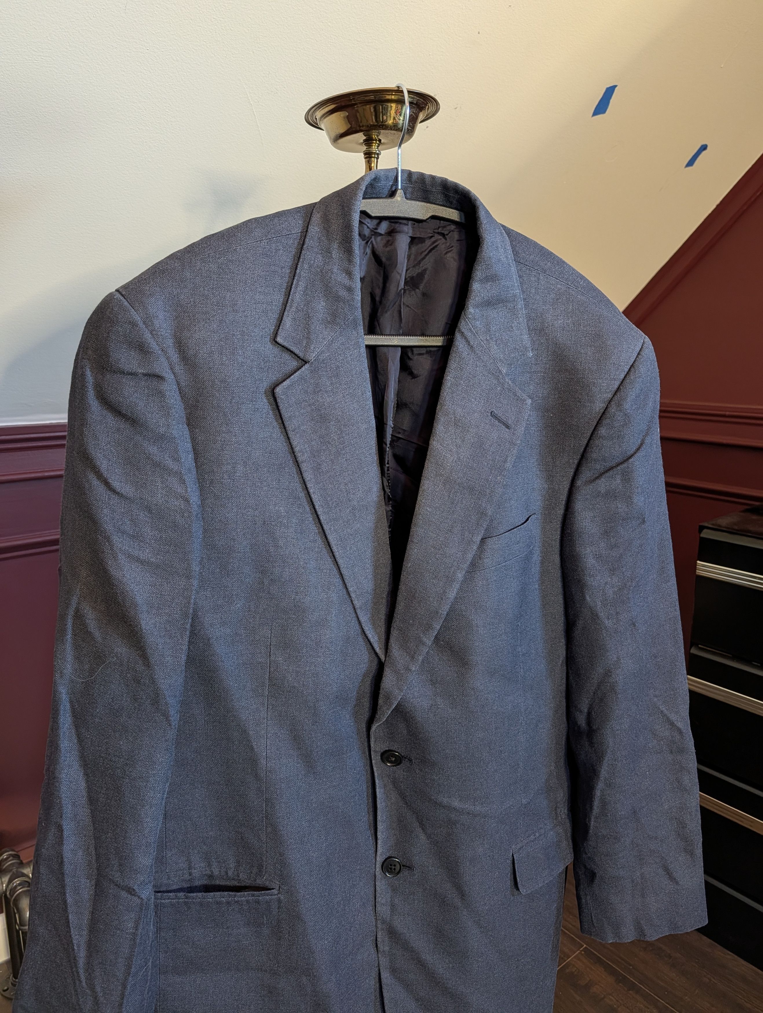 Brooks Brothers Silk linen made in Italy blue/gray sport coat jacket Size 42L - 2 Thumbnail