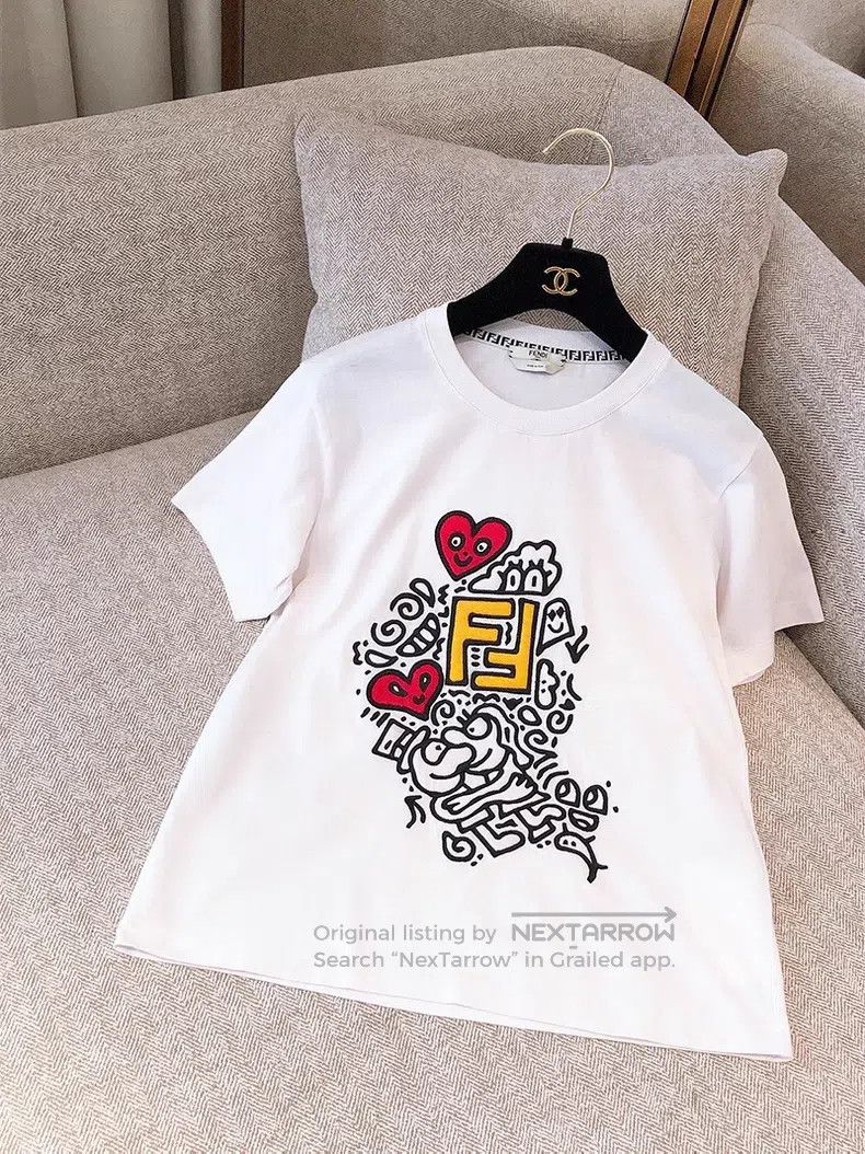 Fendi Fendi Cartoon letter embroidered T-shirt Size M / US 6-8 / IT 42-44 - 1 Thumbnail