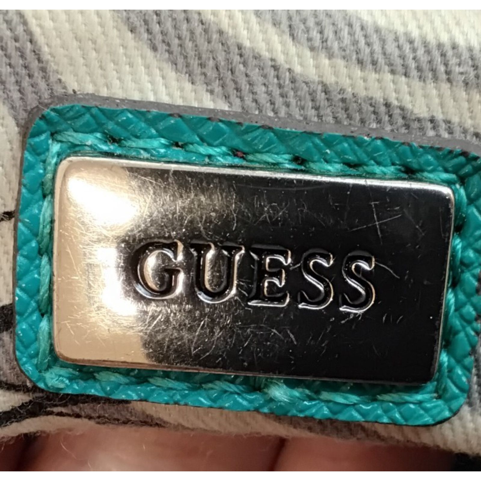 Guess Guess 1981 Los Angeles Tote Handbag Blue Embossed Size ONE SIZE - 14 Thumbnail