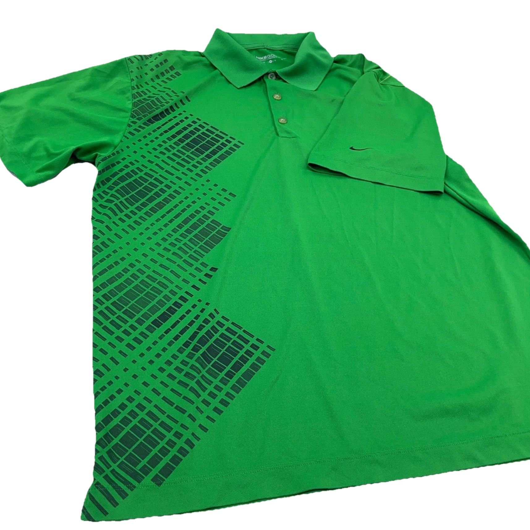 Nike Nike Polo Shirt Men Medium Green Black Dri Fit Performance Golf Geometric Adult Size US M / EU 48-50 / 2 - 4 Thumbnail