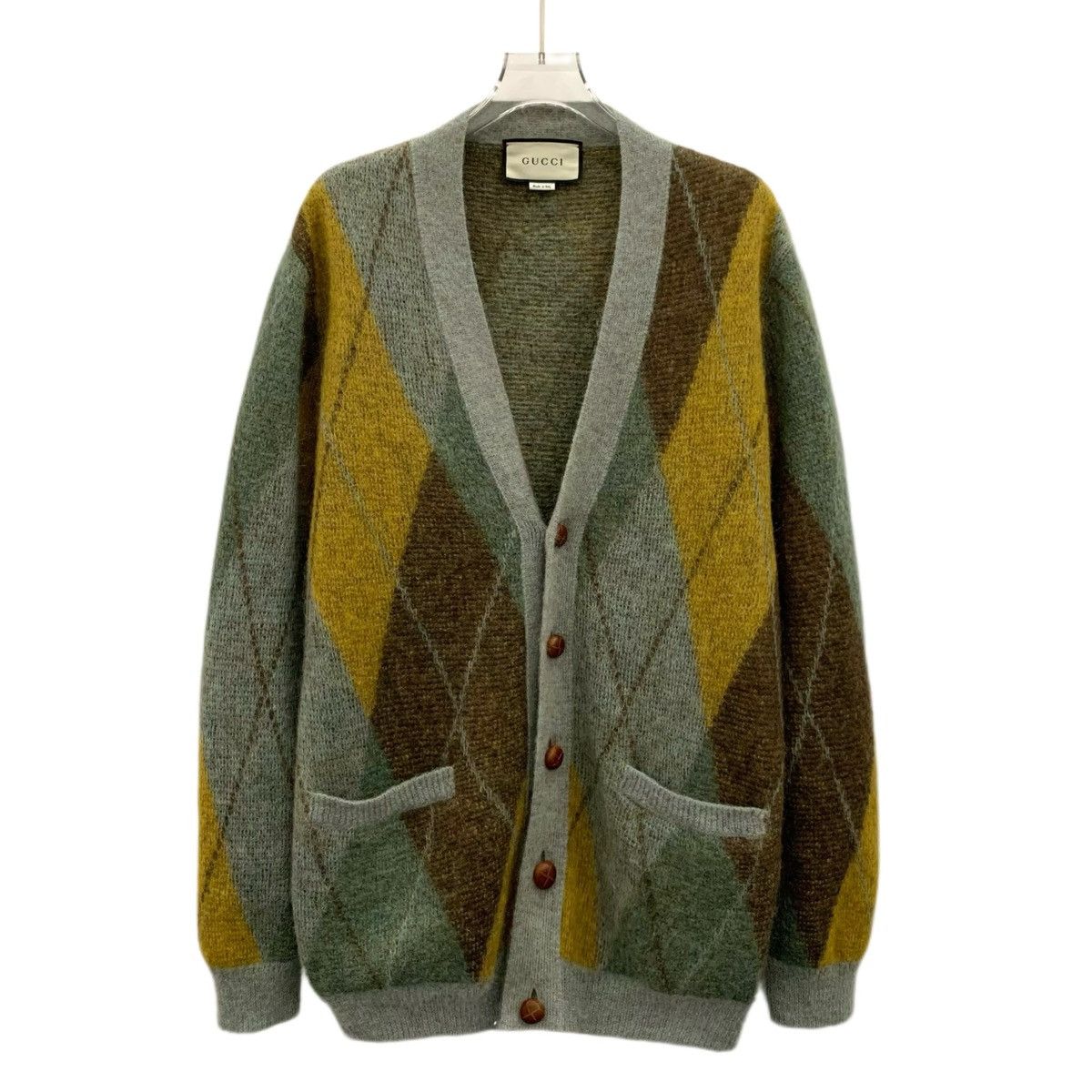 Gucci Gucci Colorblocked Plaid Mohair V-Neck Knit Cardigan Size XS / US 0-2 / IT 36-38 - 1 Thumbnail