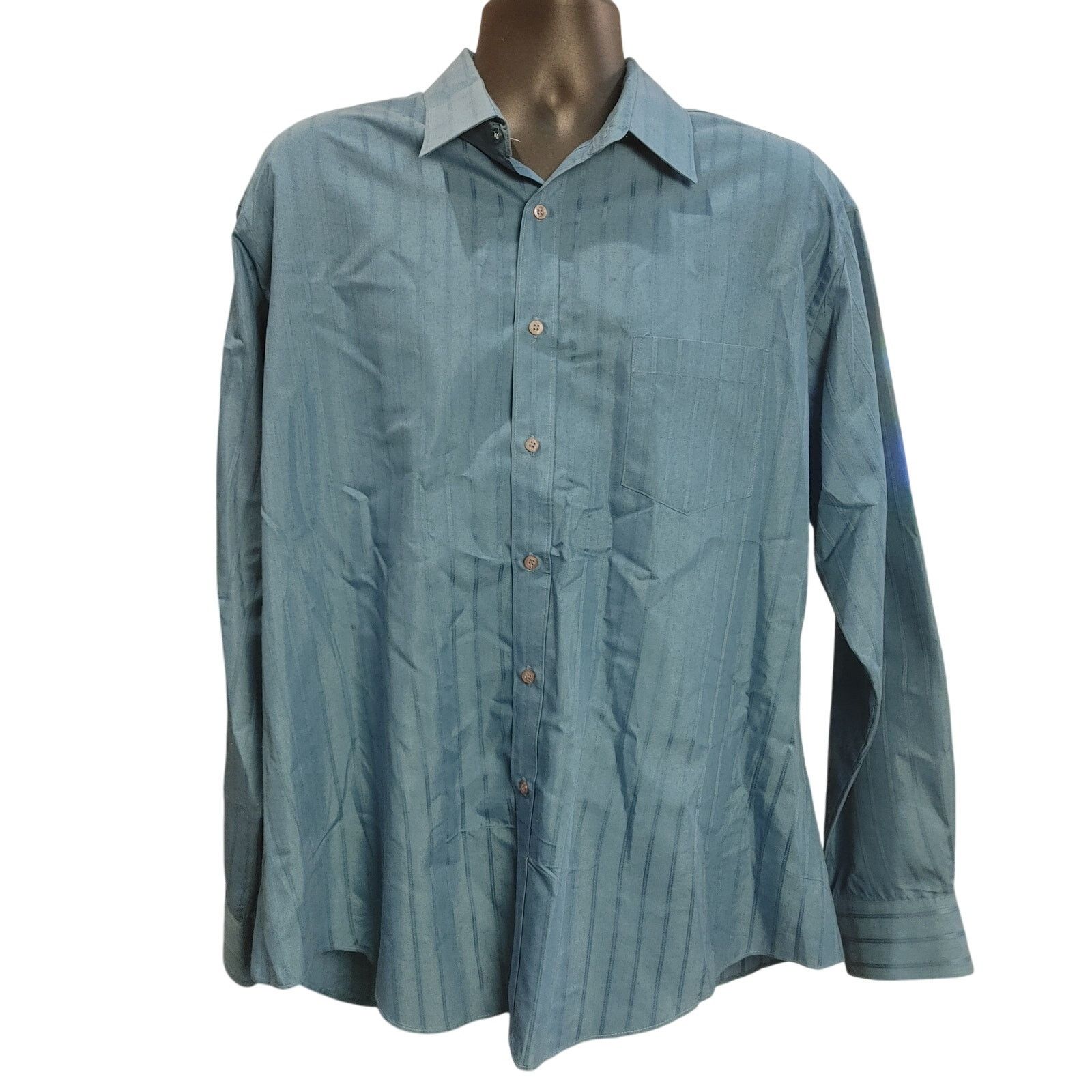 Other Blair Men's 17.5 LG Robin's Egg Blue Button Down Dress Shirt Size US L / EU 52-54 / 3 - 1 Thumbnail