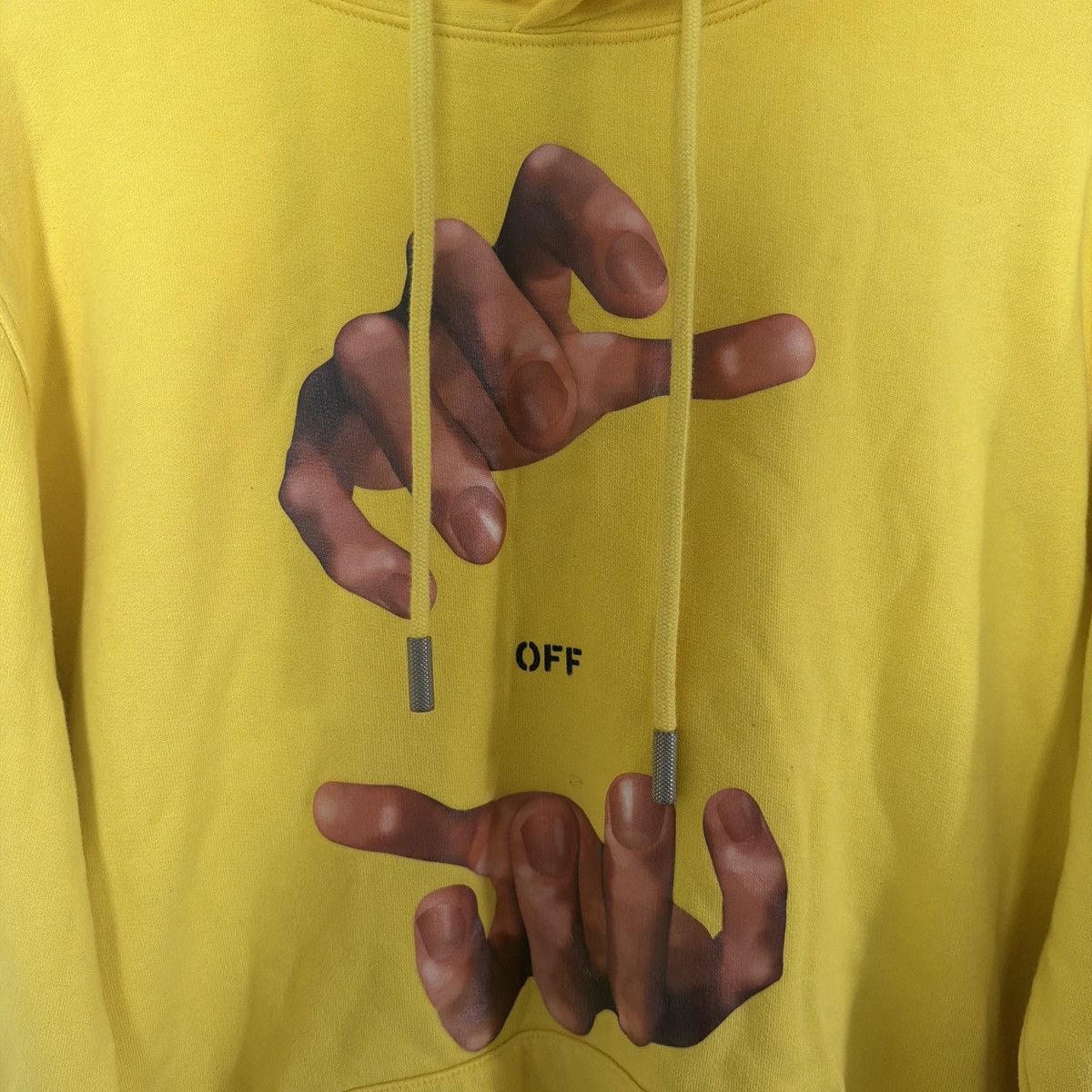 Off-White Off-White c/o Virgil Abloh 2018 Hands Hoodie - Yellow Size US S / EU 44-46 / 1 - 3 Thumbnail