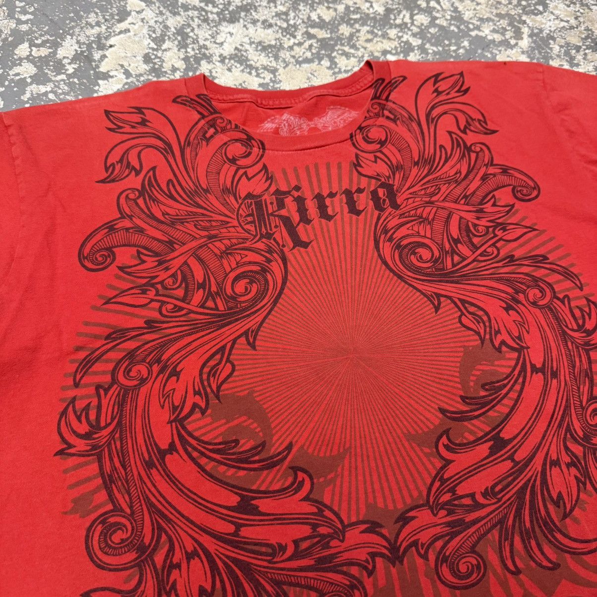 Affliction Vintage Kirra Red Y2K Grunt Grunge Tshirt Size US L / EU 52-54 / 3 - 3 Thumbnail