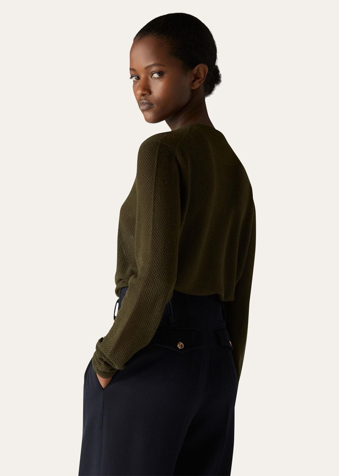 Loro Piana o1srvl11e0824 Port Douglas Henley Sweater in Olive Green Size L / US 10 / IT 46 - 4 Thumbnail