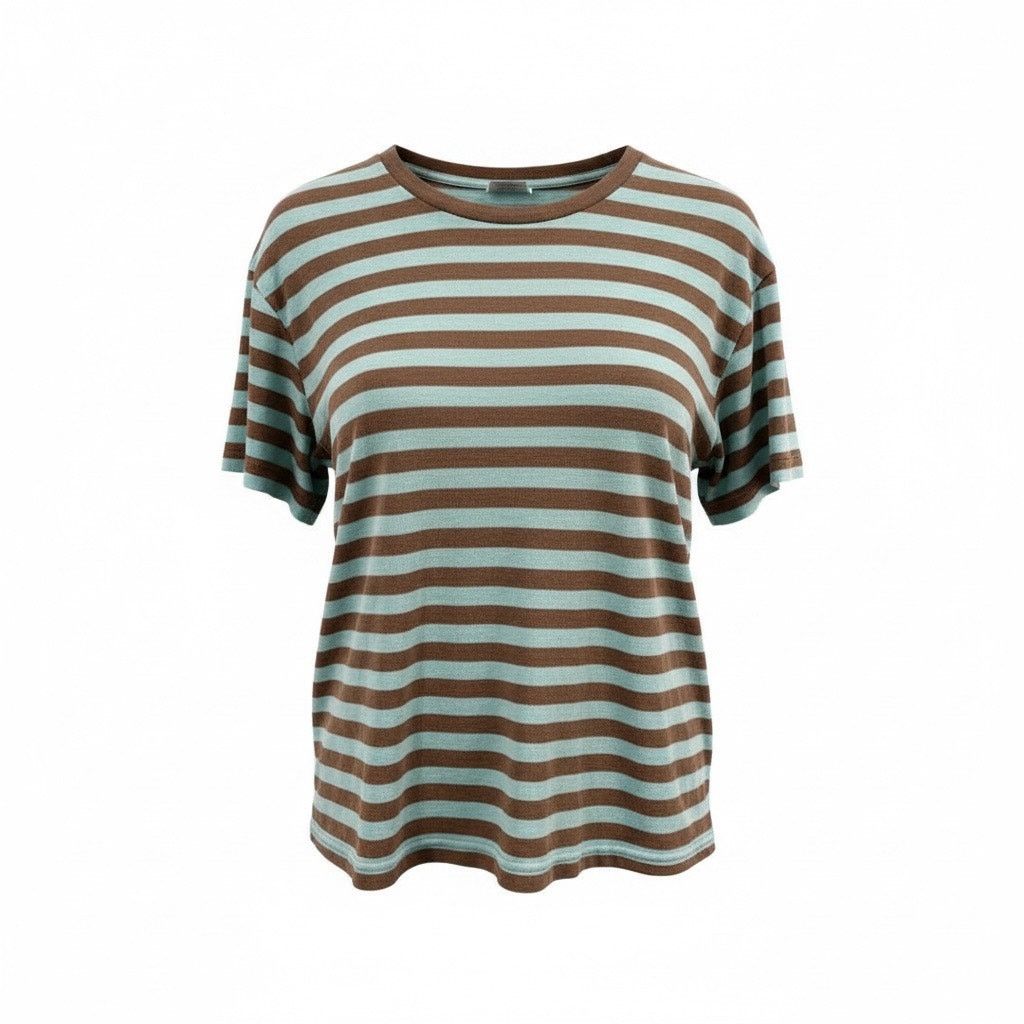 American Eagle Outfitters American Eagle Women’s Striped T-Shirt XS Brown Blue Size XS / US 0-2 / IT 36-38 - 1 Thumbnail