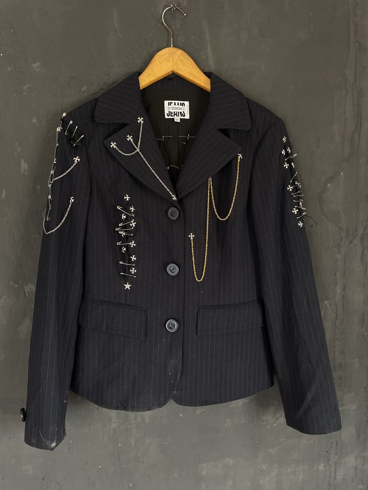 Iceberg Iceberg Italy Reworks Punk 77's Blazer Size 38S - 1 Thumbnail