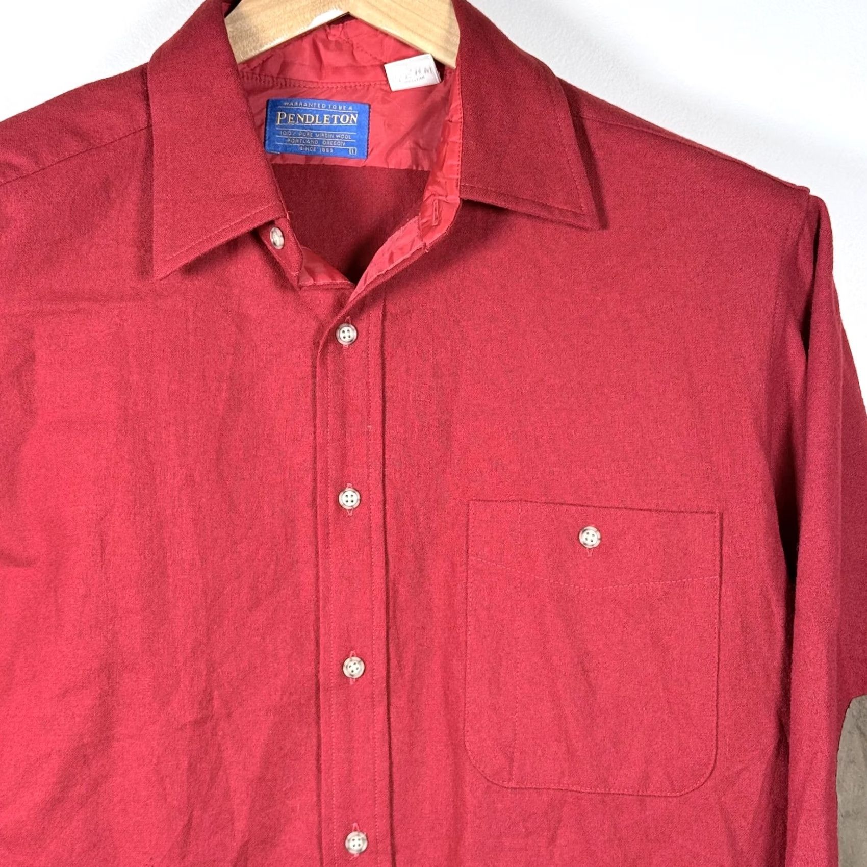 Pendleton VTG Pendleton Button-Up Shirt Red Wool Men's Large Size US L / EU 52-54 / 3 - 3 Thumbnail