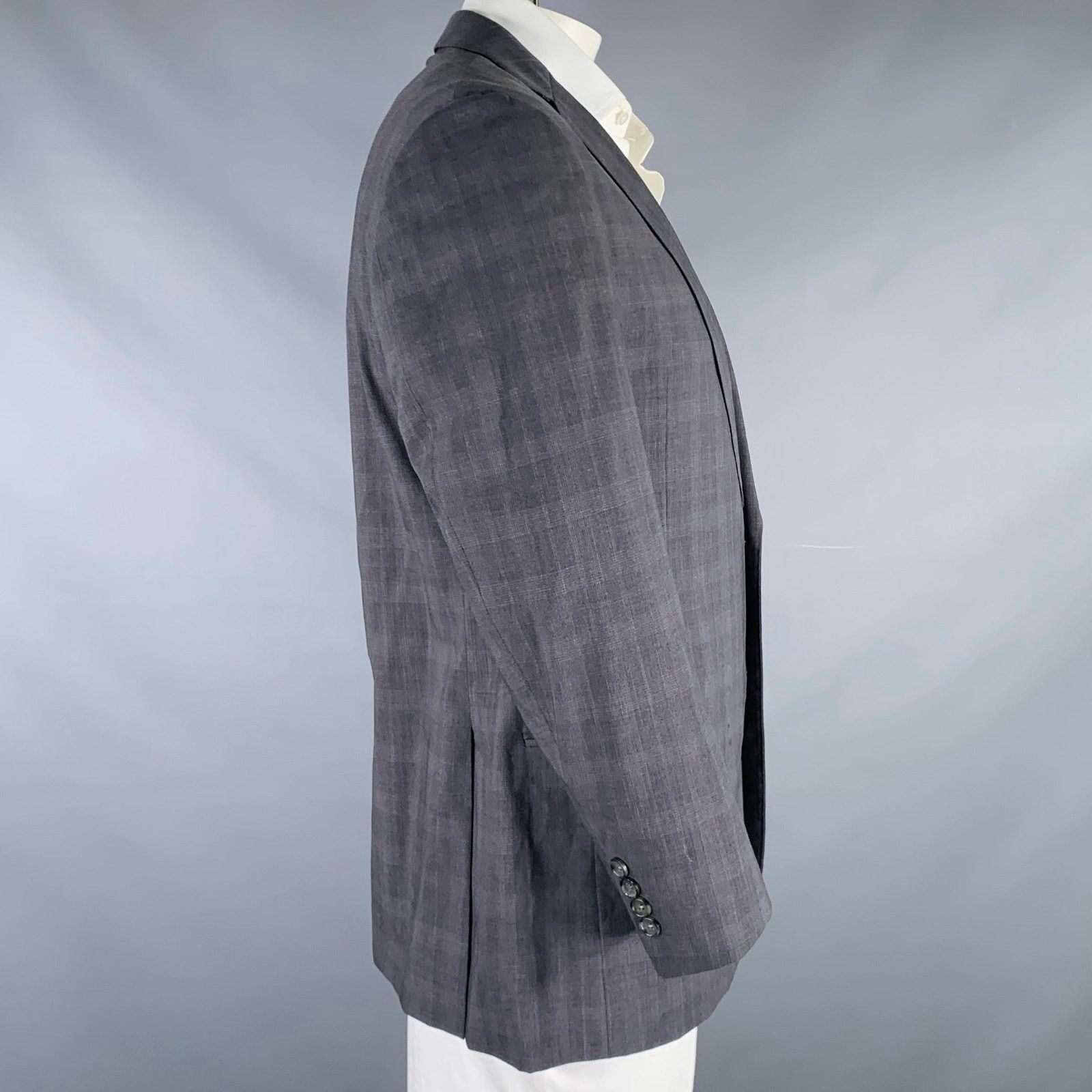 Brooks Brothers Size 44 Grey Glenplaid Wool Polyester Sport Coat Size 44R - 3 Thumbnail