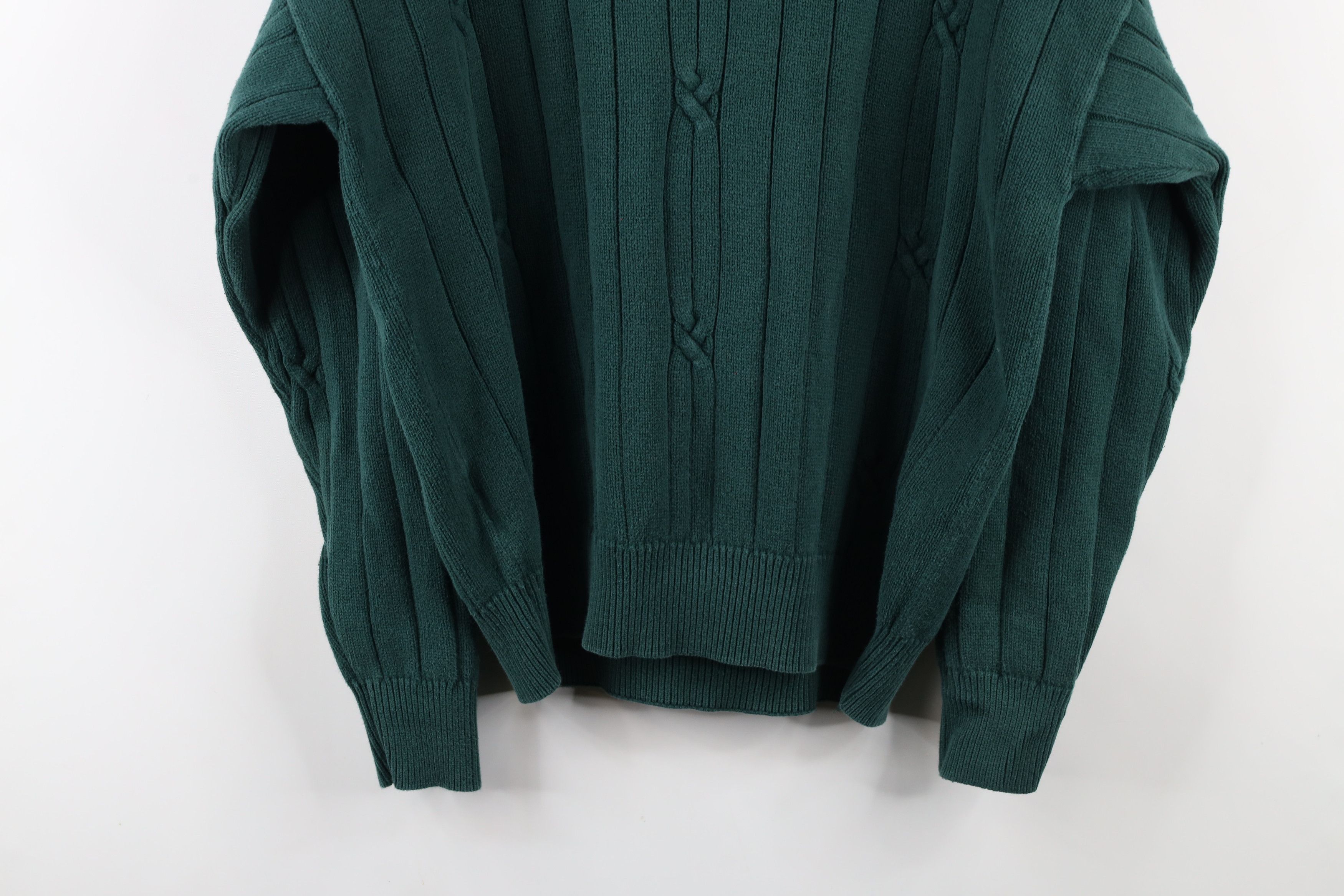 Nautica Vintage 90s Nautica Chunky Ribbed Cable Knit Sweater Green Size US L / EU 52-54 / 3 - 11 Thumbnail