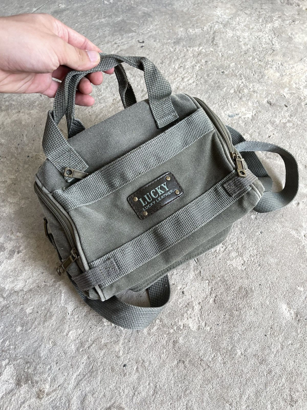 Y2K Vintage Military Diesel Style Crossbody Messenger Bag in Green, Men's