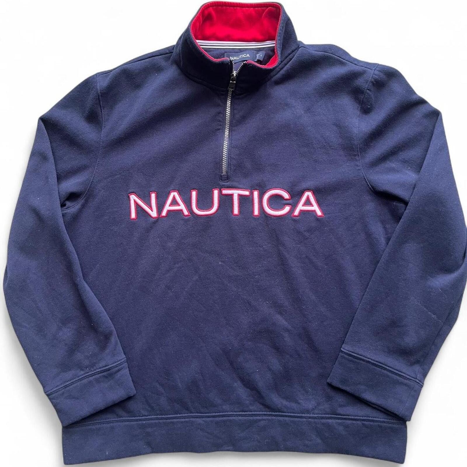 Nautica Nautica Mens Blue Quarter-Zip Pullover Sweatshirt Size Large Size US L / EU 52-54 / 3 - 1 Thumbnail