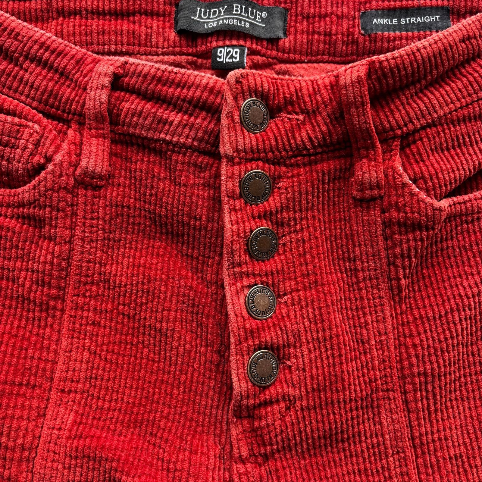 Judy Blue Judy Blue Rust Corduroy Straight Leg Ankle Pants Size 9/29 Size 23" - 4 Thumbnail