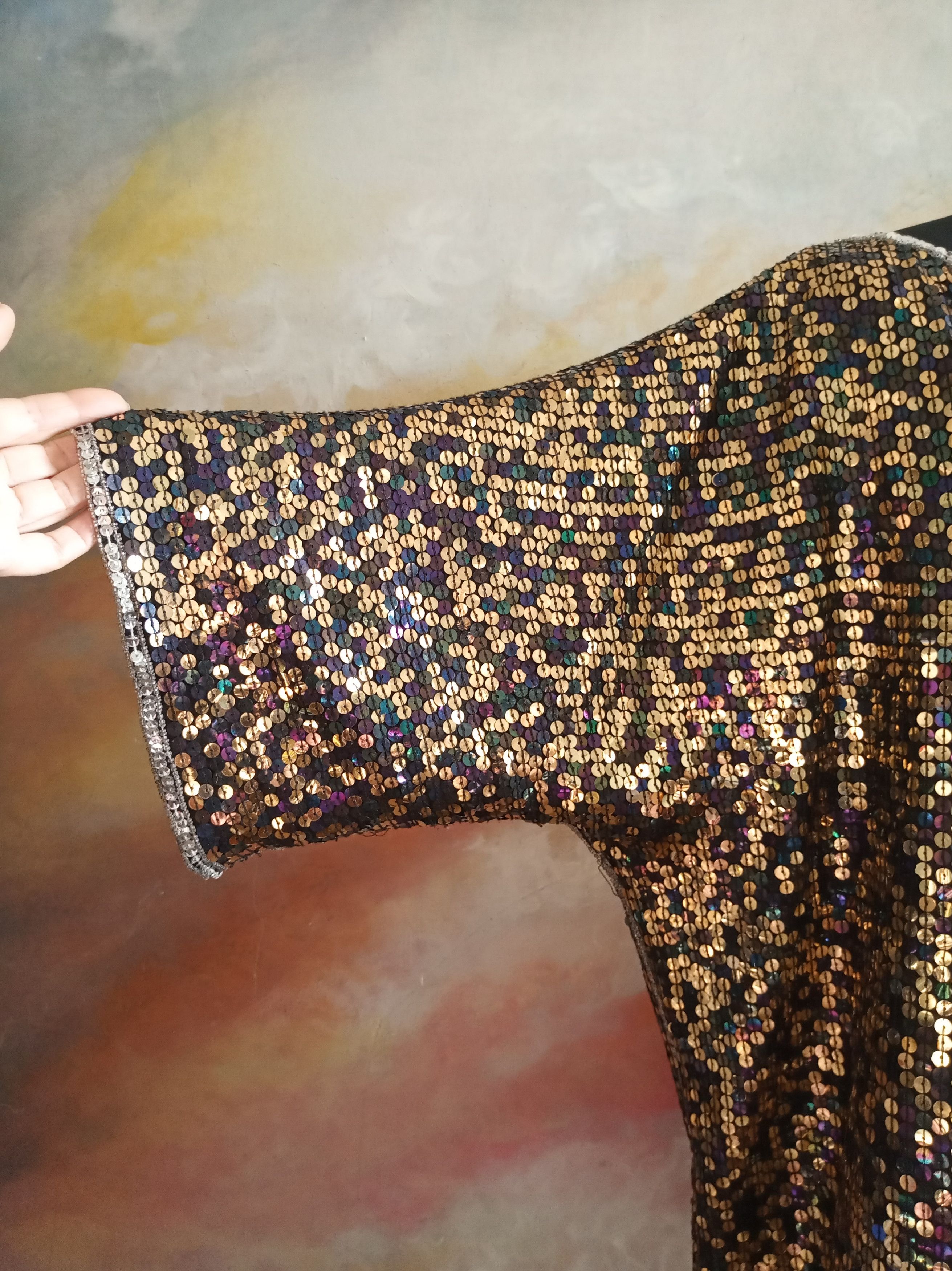 Vintage Large sequin blouse Size XL / US 12-14 / IT 48-50 - 2 Thumbnail