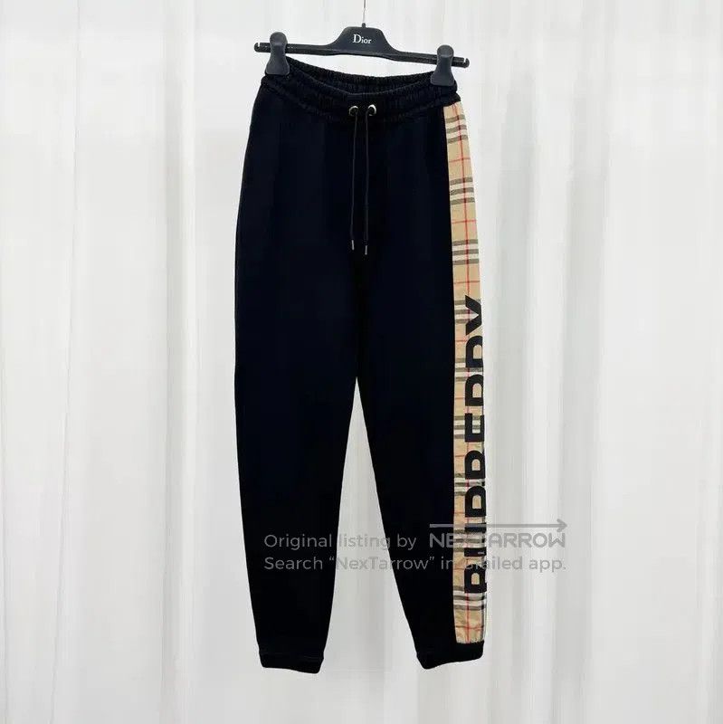 Burberry Burberry Black Cotton Check Drawstring Pants. Size US 26 / EU 42 - 1 Thumbnail
