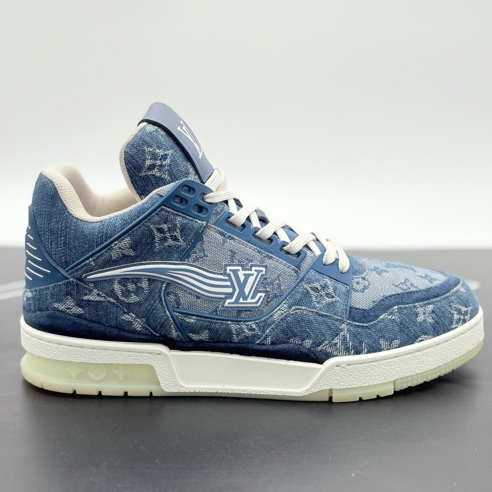 Louis Vuitton Louis Vuitton Denim Mid Trainer ' Blue ' | SUPER CLEAN! Size US 10 / EU 43 - 2 Thumbnail