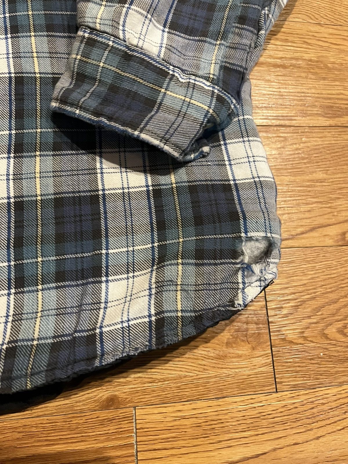 Vintage vintage 90’s blue plaid distressed button up jacket Size US XL / EU 56 / 4 - 4 Thumbnail