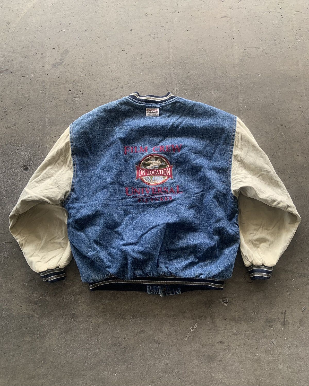 Universal Studios × Vintage *Rare 1990s Universal Pictures Film Crew Varisty Jacket Size US XL / EU 56 / 4 - 7 Thumbnail