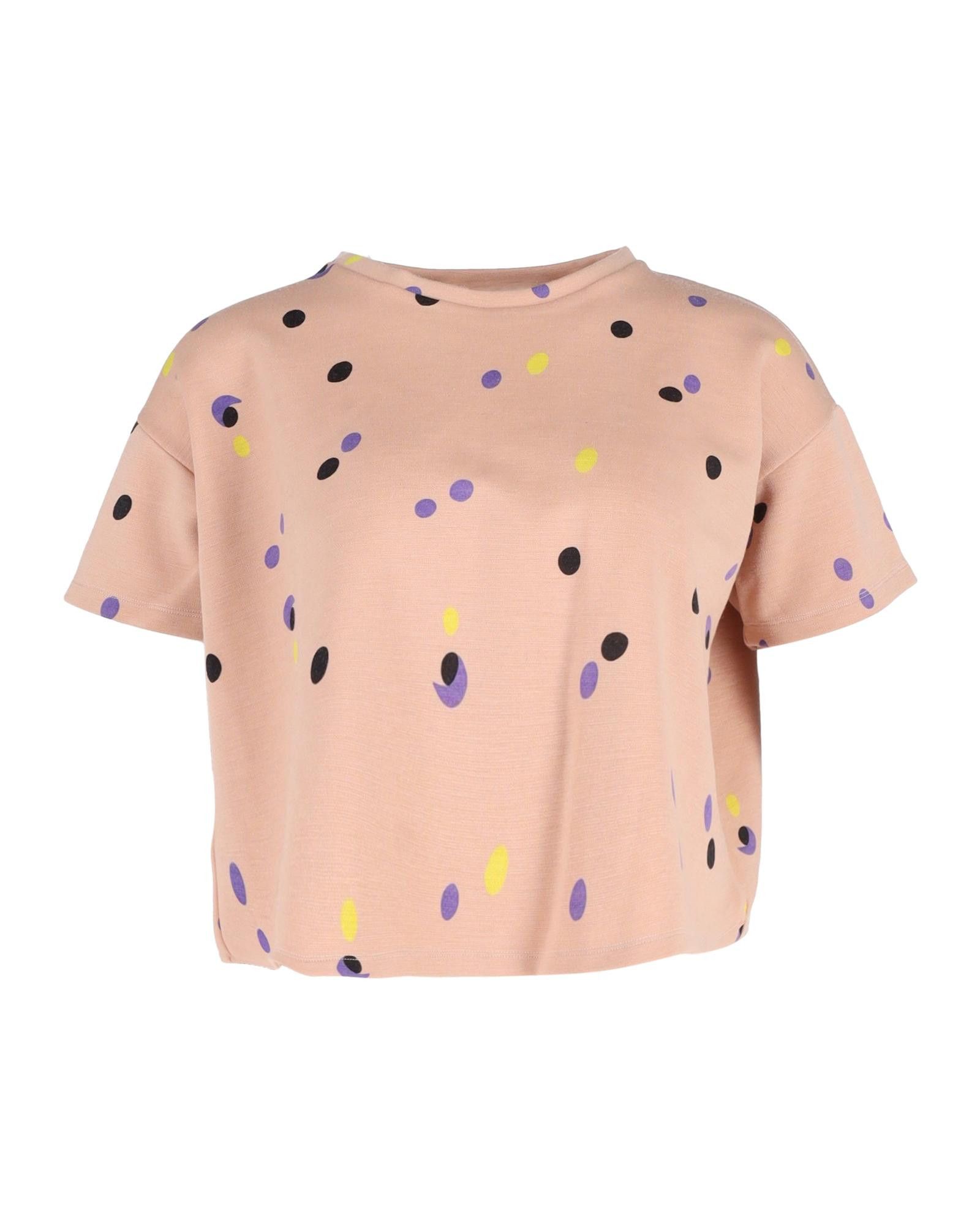 image of Marni Polka-Dot Crop T-Shirt In Soft Cotton in Peach, Women's (Size Small)