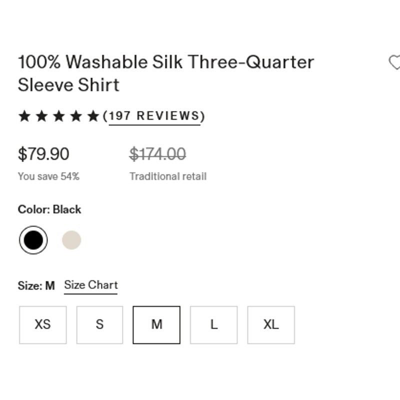 Quince Quince 100% Silk Three-Quarter Sleeve Shirt Medium NWT Size M / US 6-8 / IT 42-44 - 6 Thumbnail