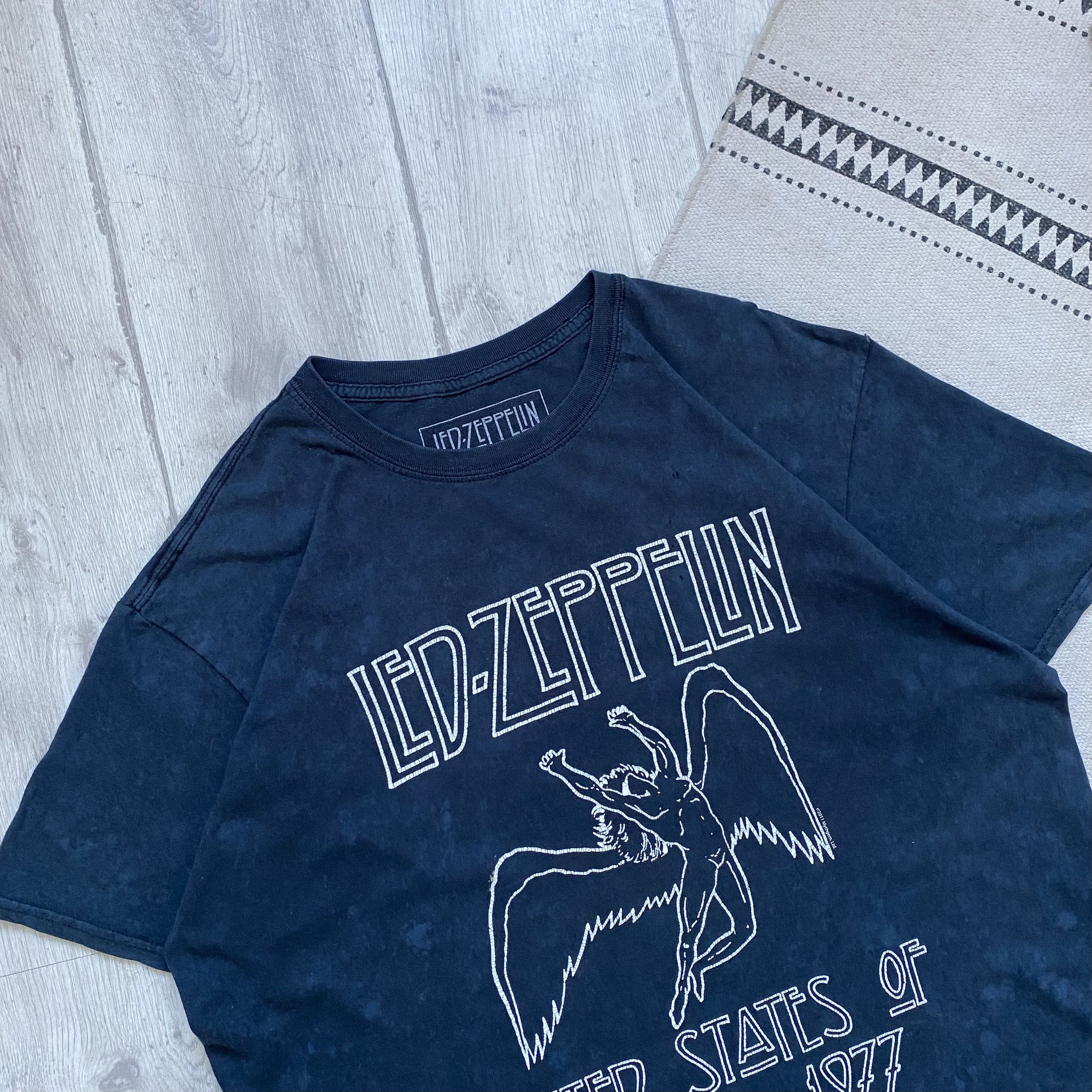 Band Tees Vintage 00s Distressed Led Zeppelin Rock Band tee Usa 77 Size US XL / EU 56 / 4 - 2 Thumbnail