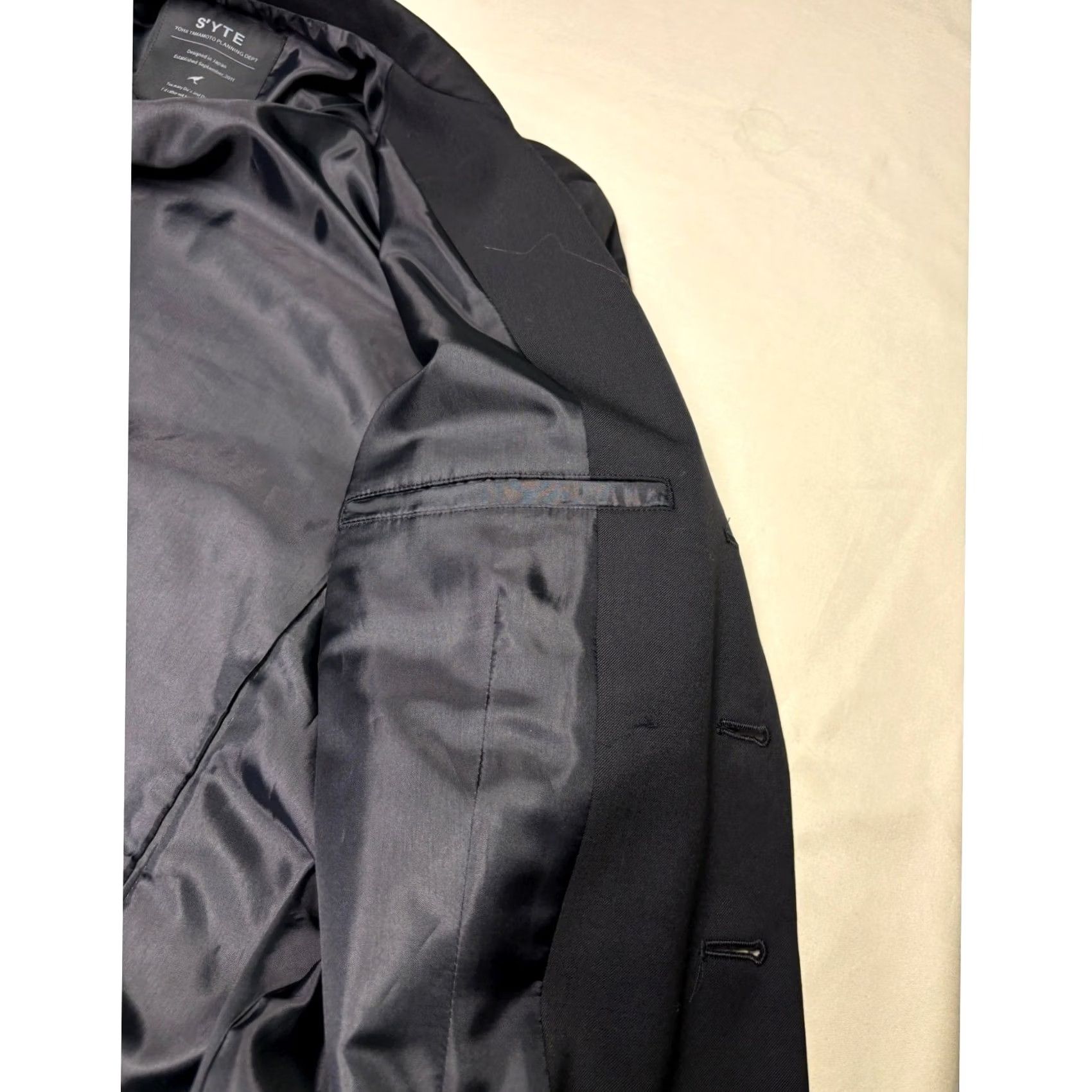 Vintage S'YTE Yohji Yamamoto Blazer Four-Button Wool Blend Black Size 3 Made Japan Mens Jacket Coat Size 40R - 6 Thumbnail
