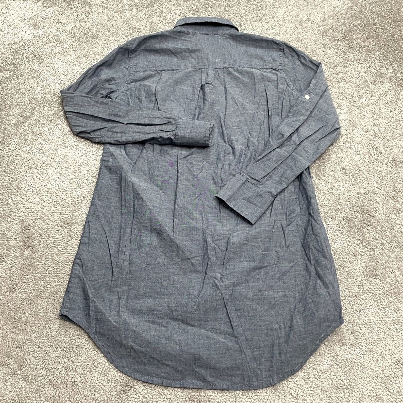 J.Crew J.CREW Shirt Womens XXS Petites Chambray Tunic Long Sleeve Blue Casual Shirt Size XXS / US 00 / IT 34 - 2 Thumbnail