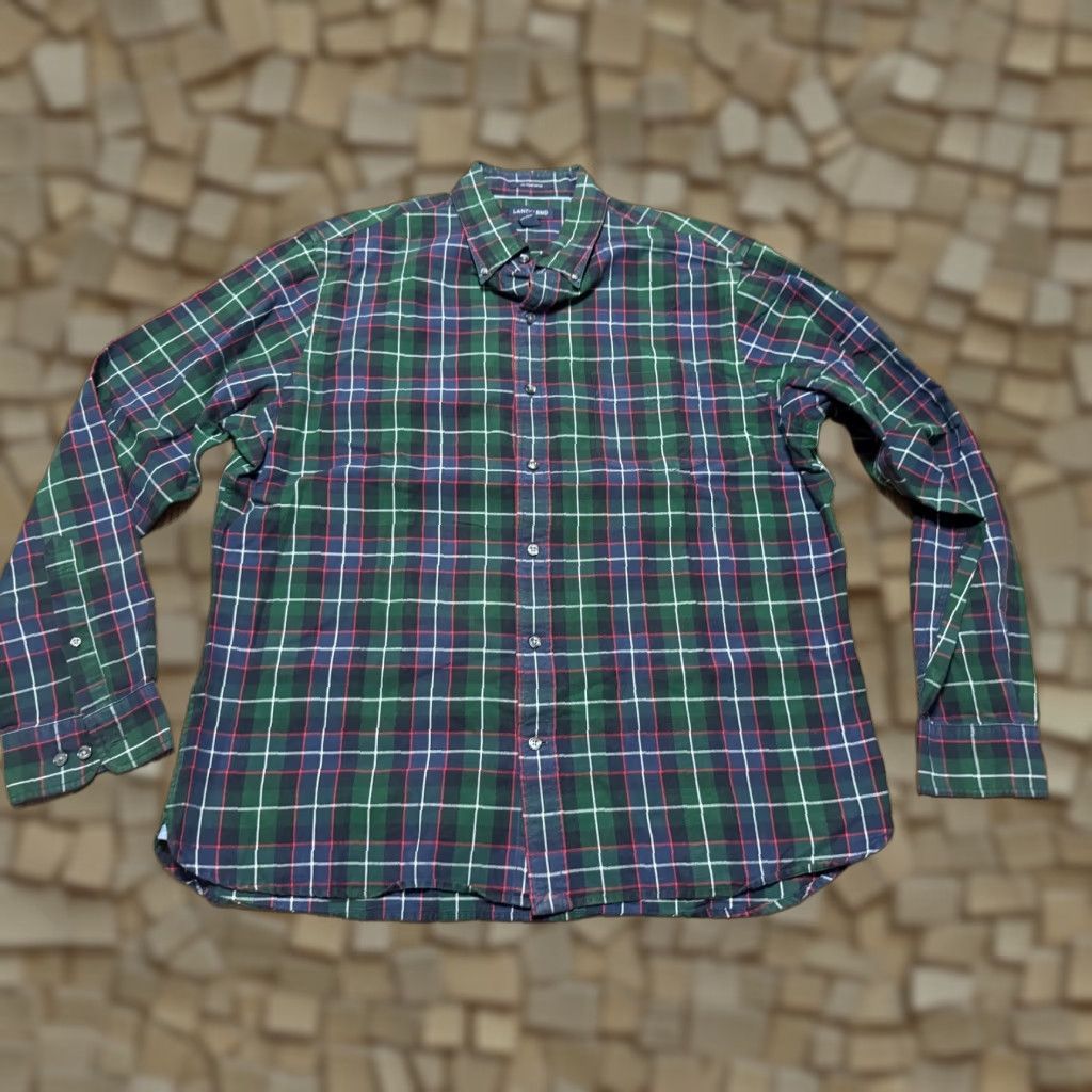 Lands' End Lands' End Shirt Men L 16-16.5 Plaid Button Up Blue Green Red White Cotton Long Sleeve Button-Down Collared Casual Vintage: No Mens Size US L / EU 52-54 / 3 - 1 Thumbnail