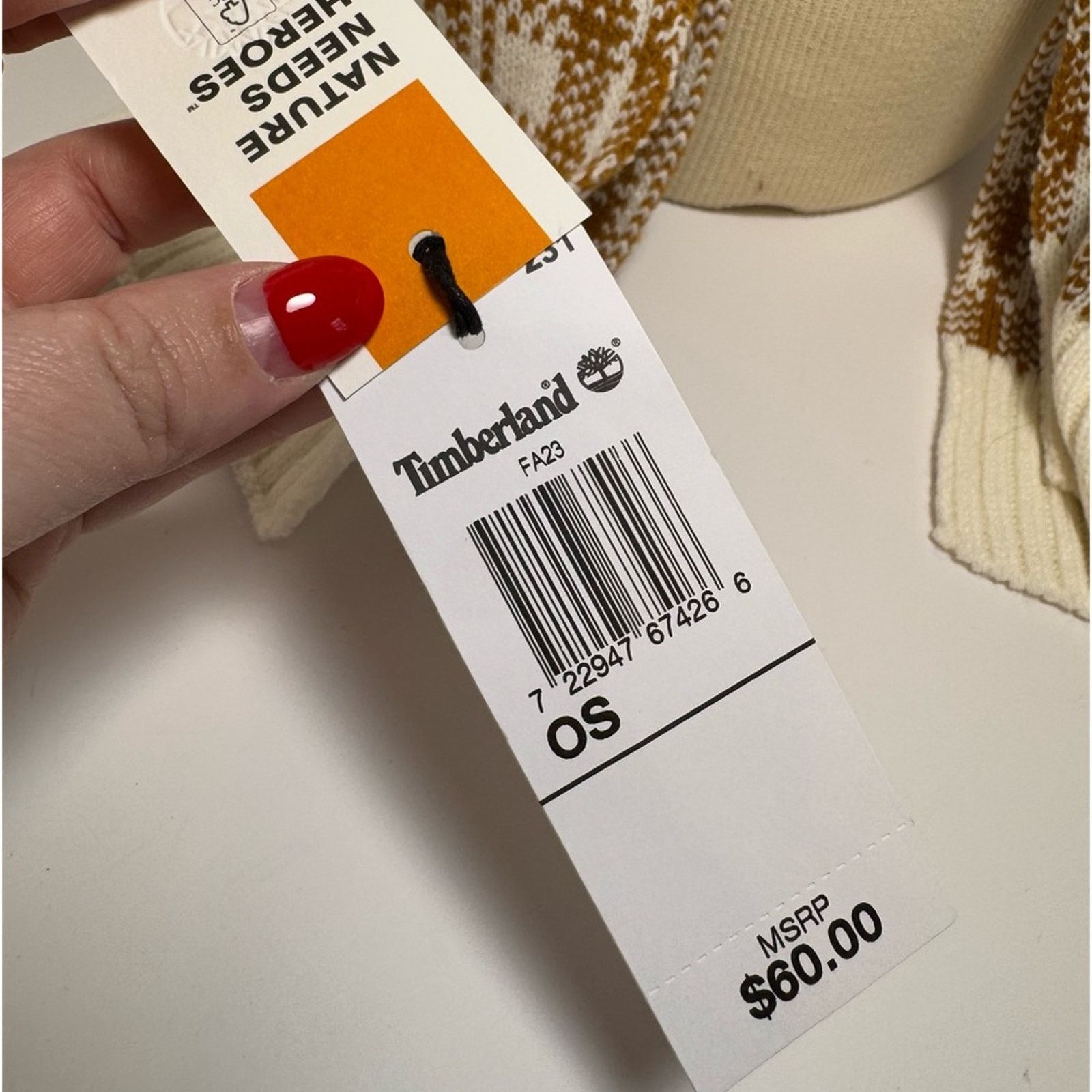 Timberland Timberland Reversible Plaid Scarf Orange & White NWT Winter Size ONE SIZE - 5 Thumbnail