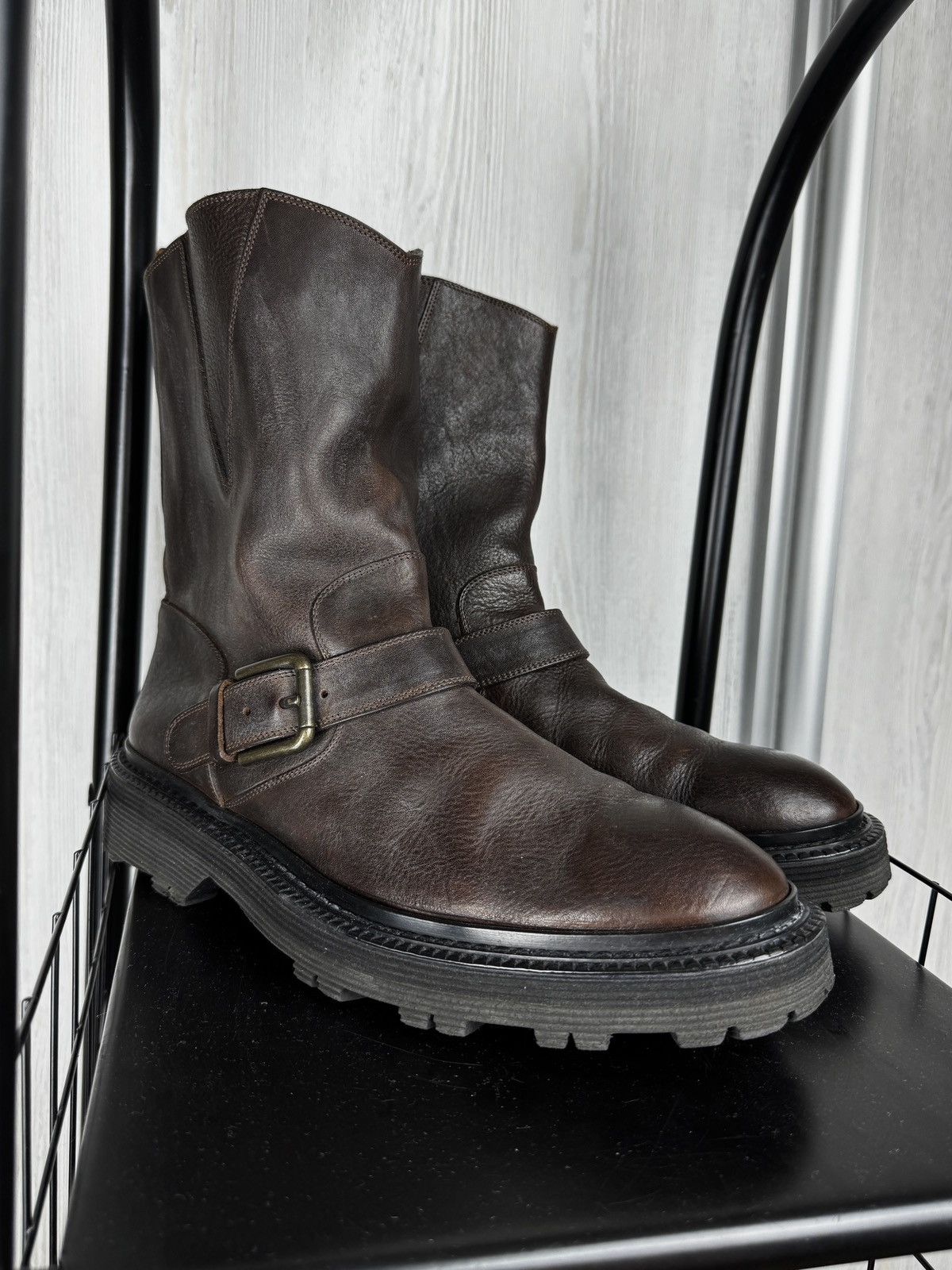 Dolce & Gabbana Dolce & Gabbana Brown Leather Biker Boots men’s size UK 8.5 Size US 9.5 / EU 42-43 - 4 Thumbnail