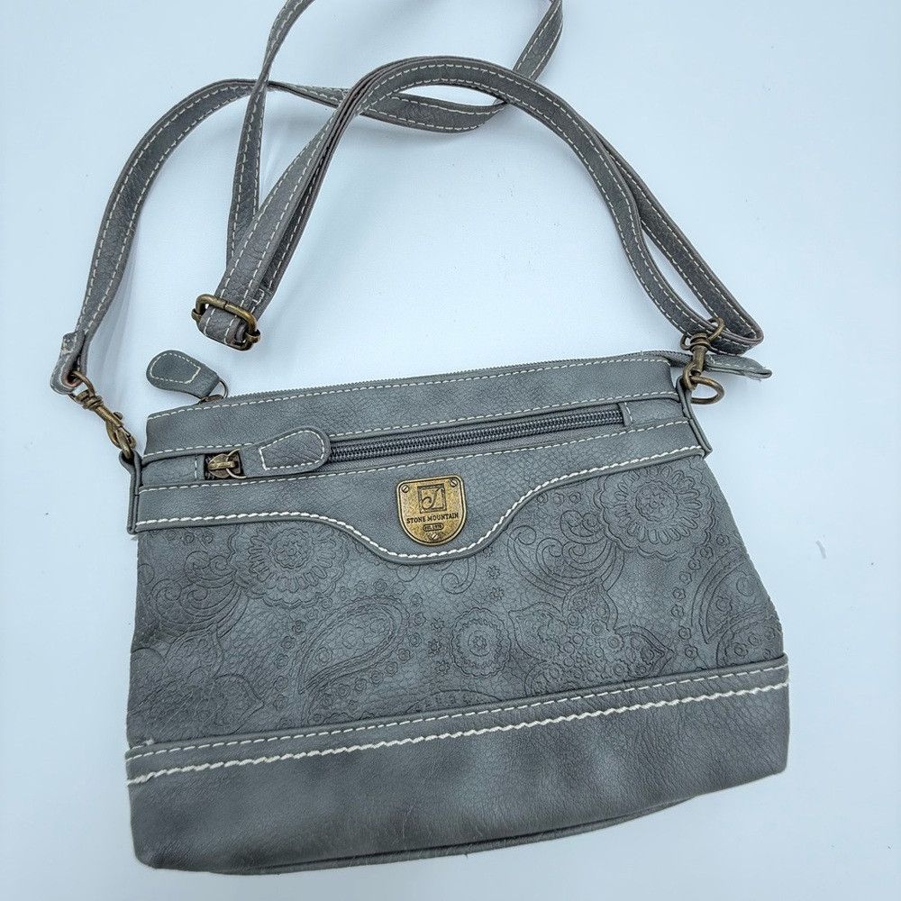 Other Vintage Stone Mountain Gray Faux Leather Patterned Shoulder Size ONE SIZE - 1 Thumbnail