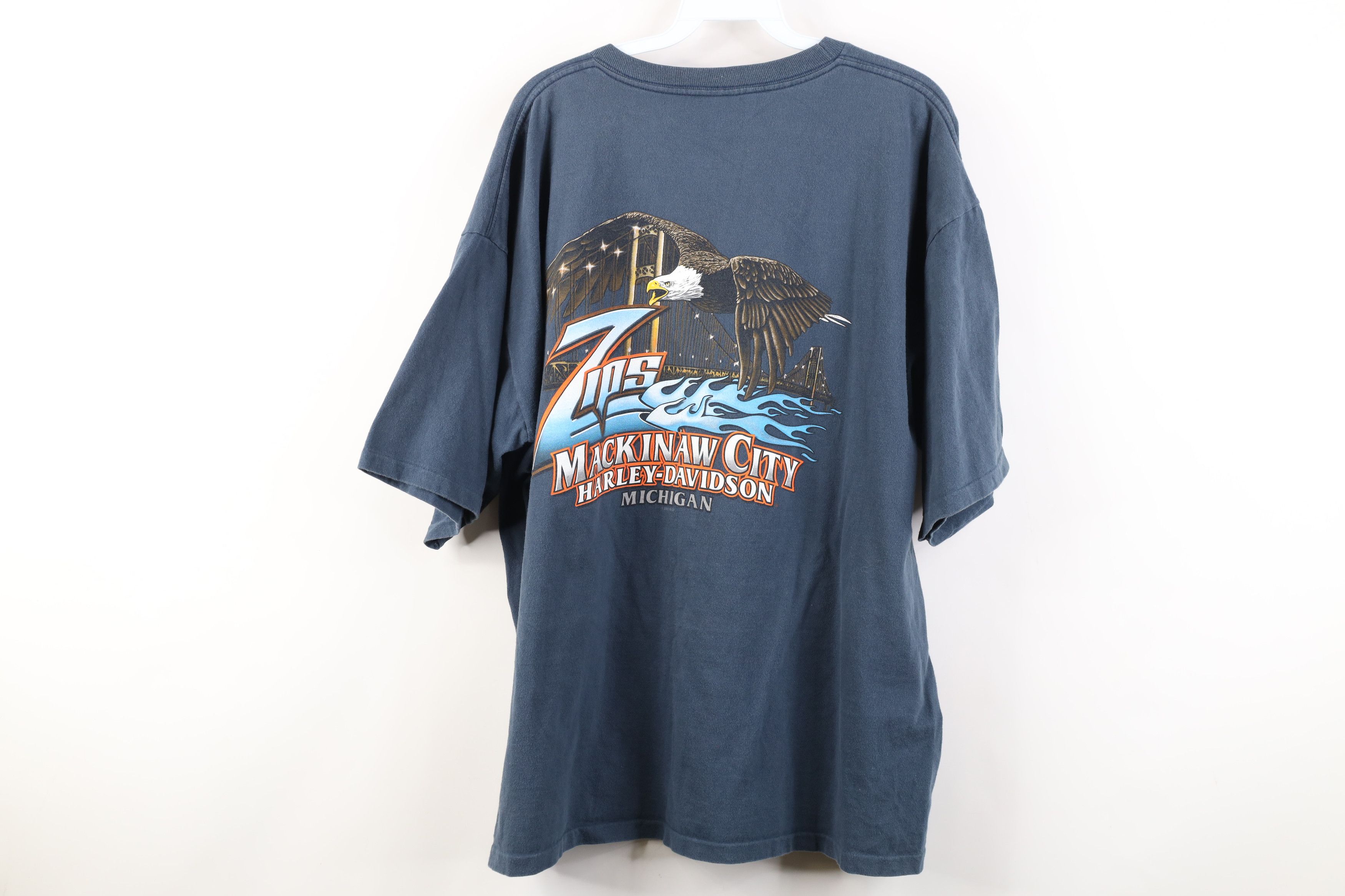 Harley Davidson Vintage Y2K Harley Davidson Eagle Fire Flames T-Shirt USA Size US XXL / EU 58 / 5 - 13 Thumbnail