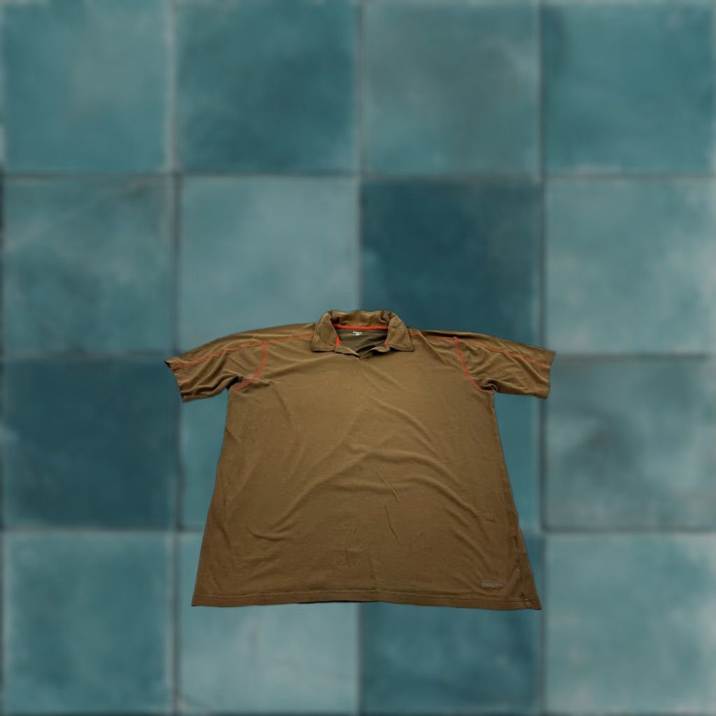 Patagonia Patagonia Polo Shirt Mens XL Brown Red Organic Cotton Recycled Polyester Tech Size US XL / EU 56 / 4 - 1 Thumbnail
