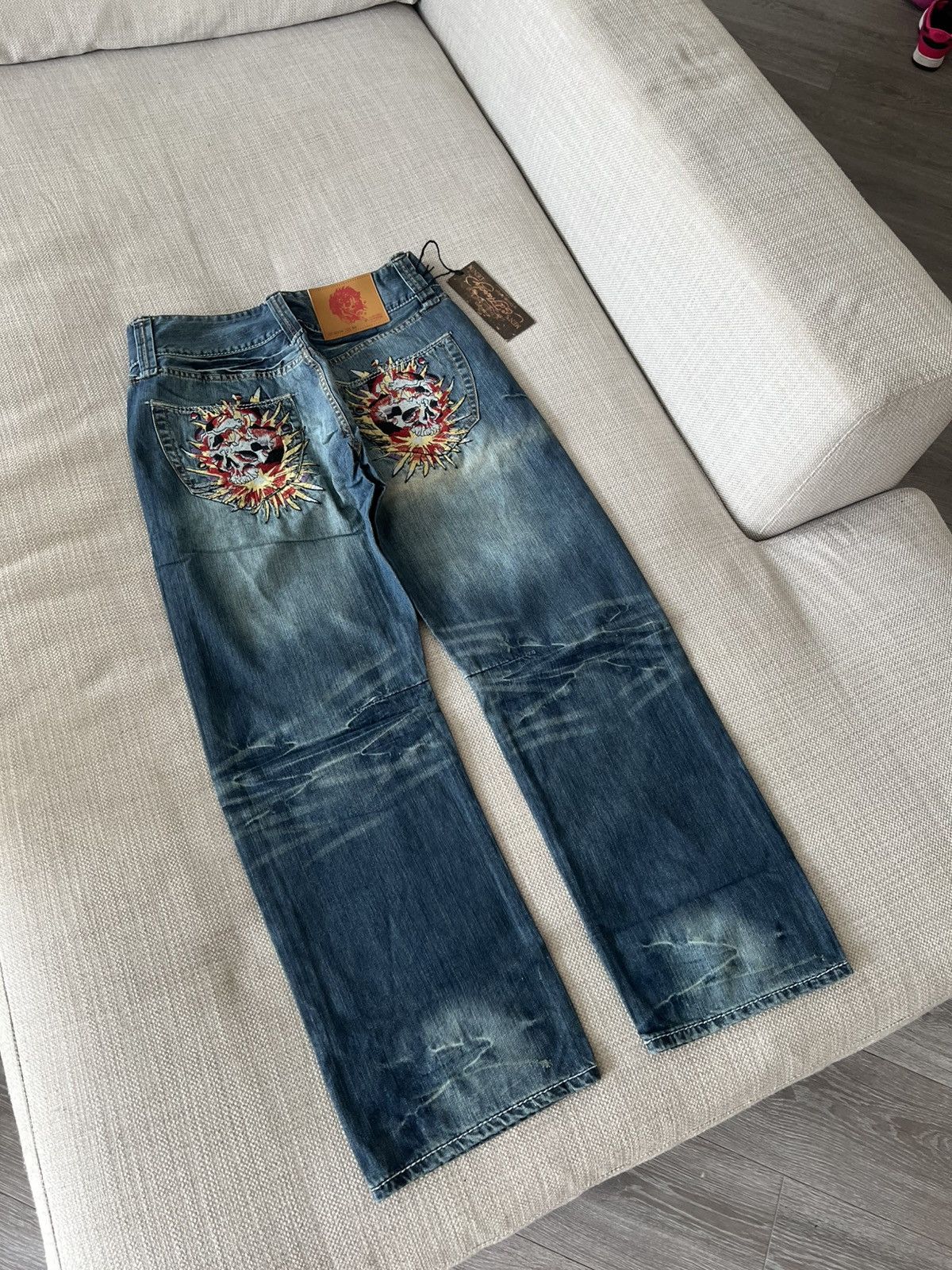 Ed Hardy Vintage 💥 Ed Hardy Jeans by Christian Audigier Denim Pants Size US 36 / EU 52 - 3 Thumbnail